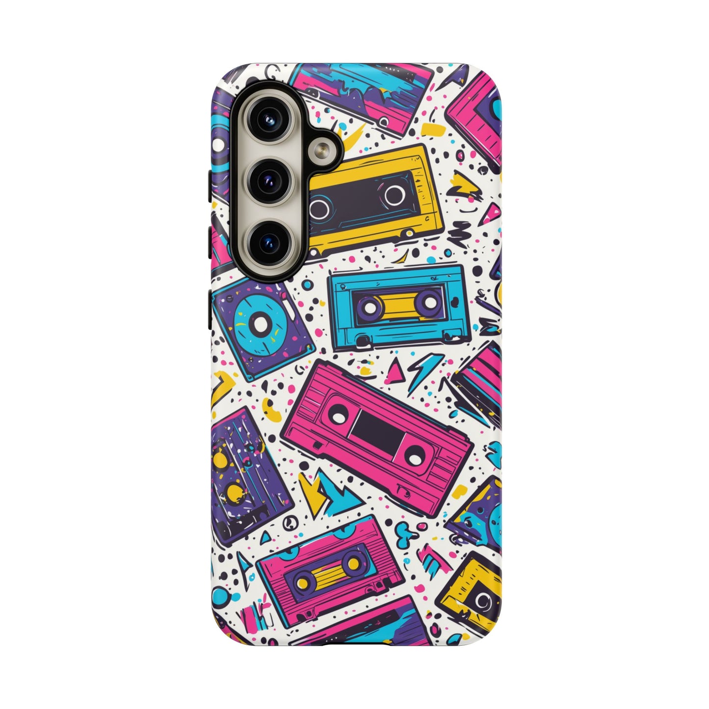 Retro Cassette Vibes Tough Samsung Galaxy  Case – Bold 80s Tape Design, Shockproof Protection