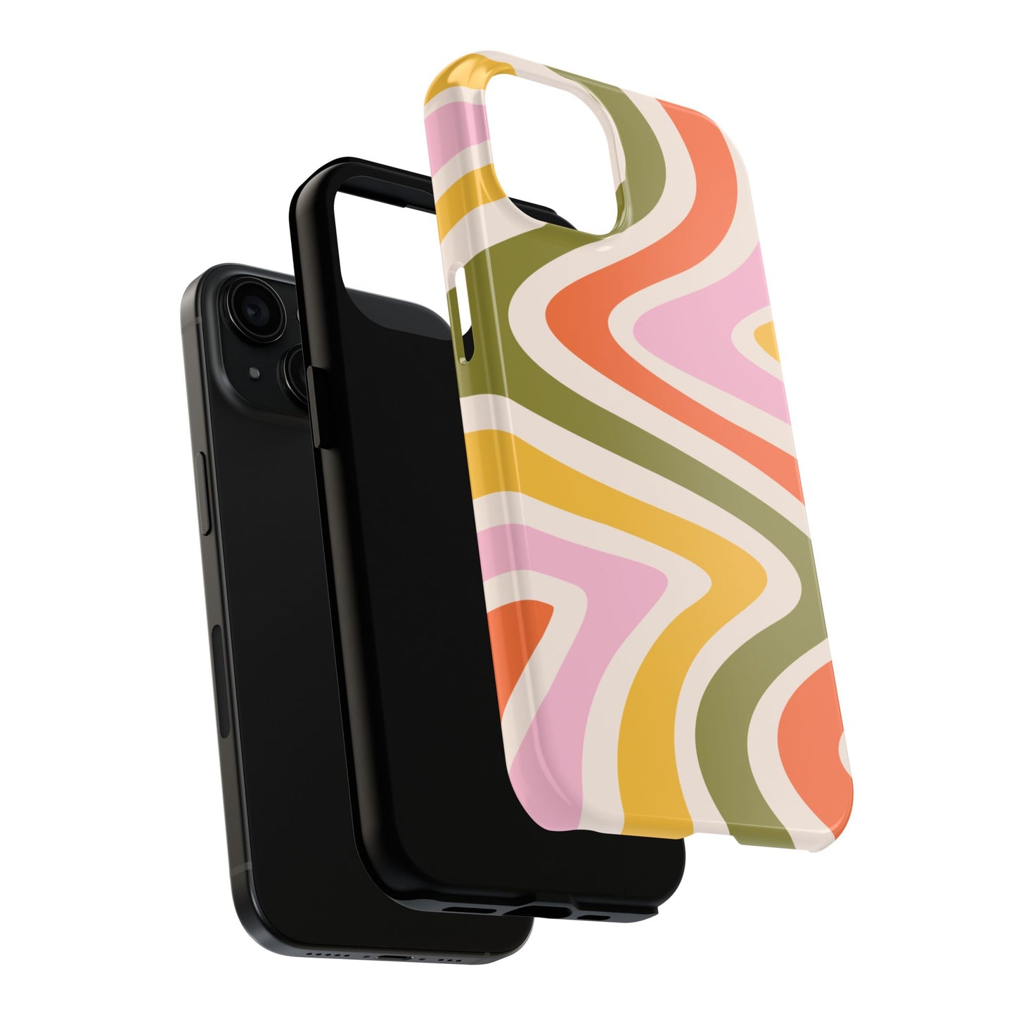 Retro Groove iPhone Case – 70s-Inspired Design with Dual-Layer Protection
