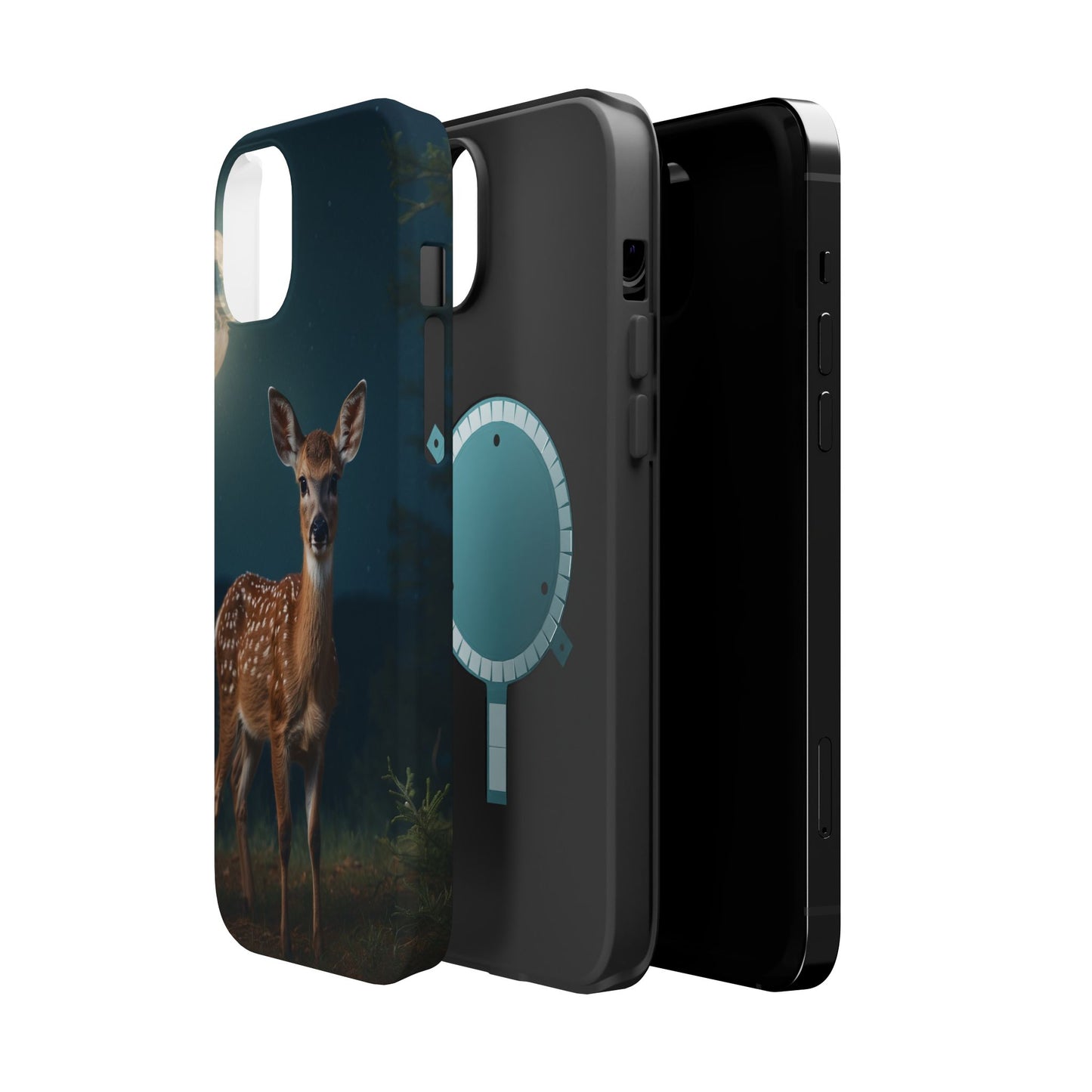 MagSafe-Compatible iPhone Case – Mystic Fawn Under the Moonlit Sky