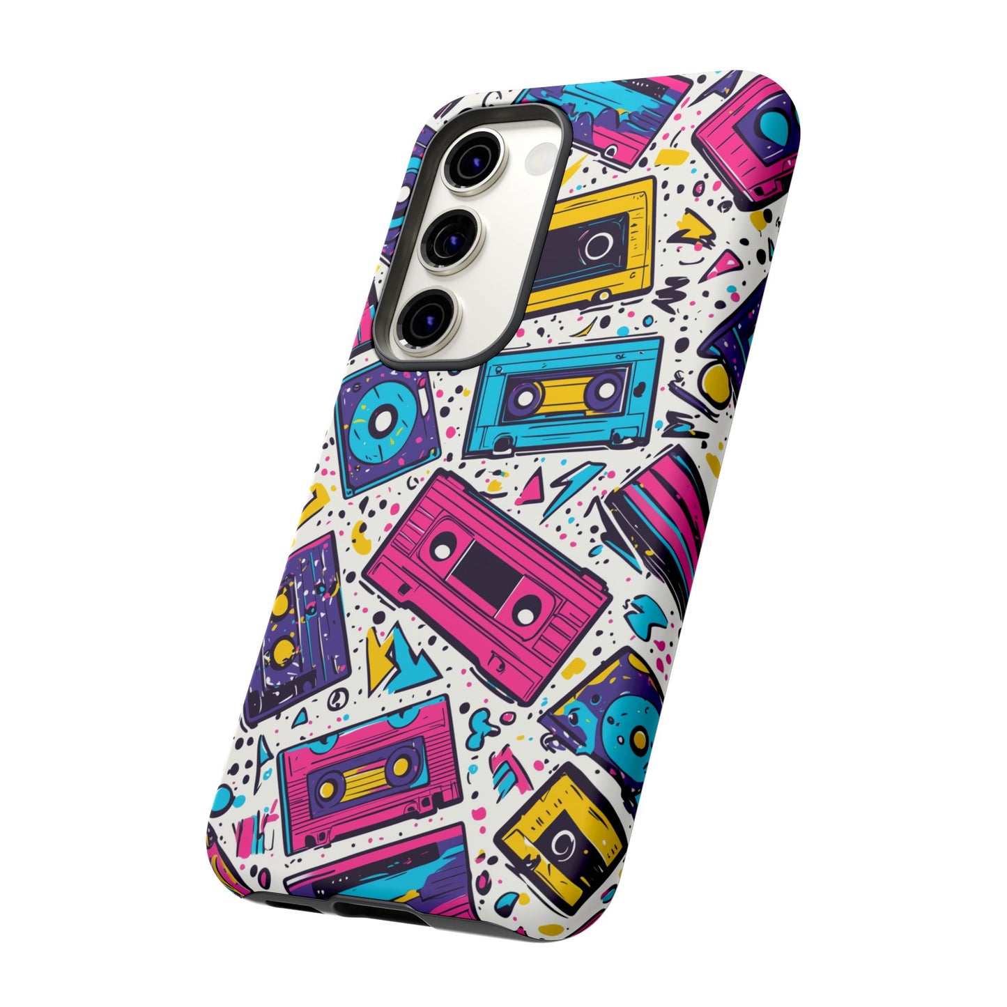 Retro Cassette Vibes Tough Samsung Galaxy  Case – Bold 80s Tape Design, Shockproof Protection