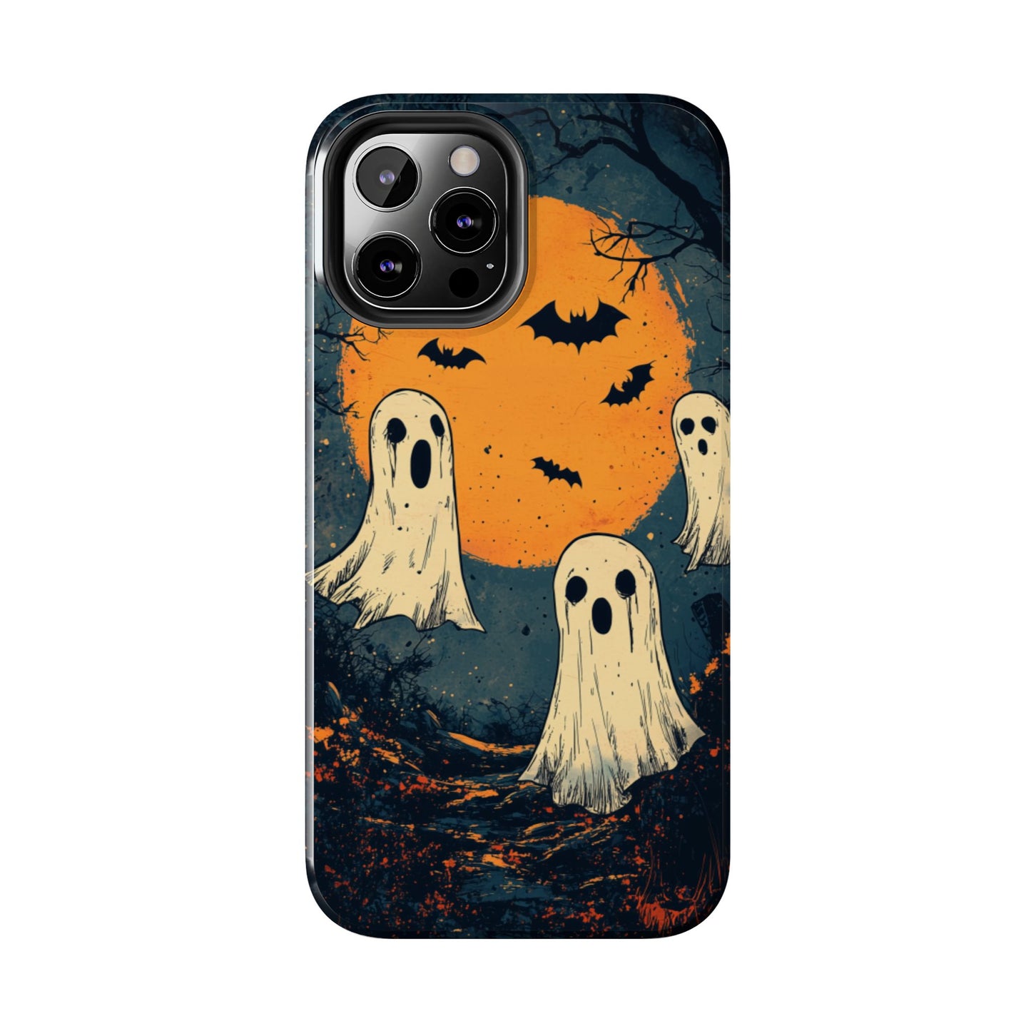 Haunted Ghosts & Full Moon iPhone Case – Spooky Halloween Design