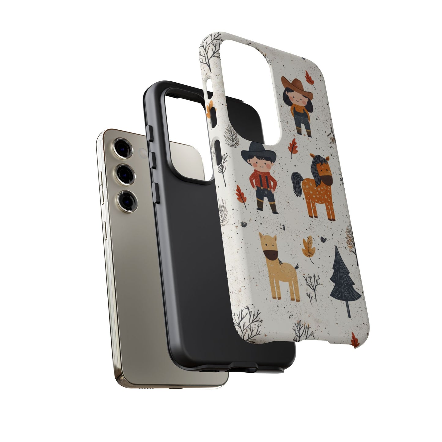 Cowboy Adventures Tough Samsung Galaxy Case – Cute Western Theme, Dual-Layer Protection