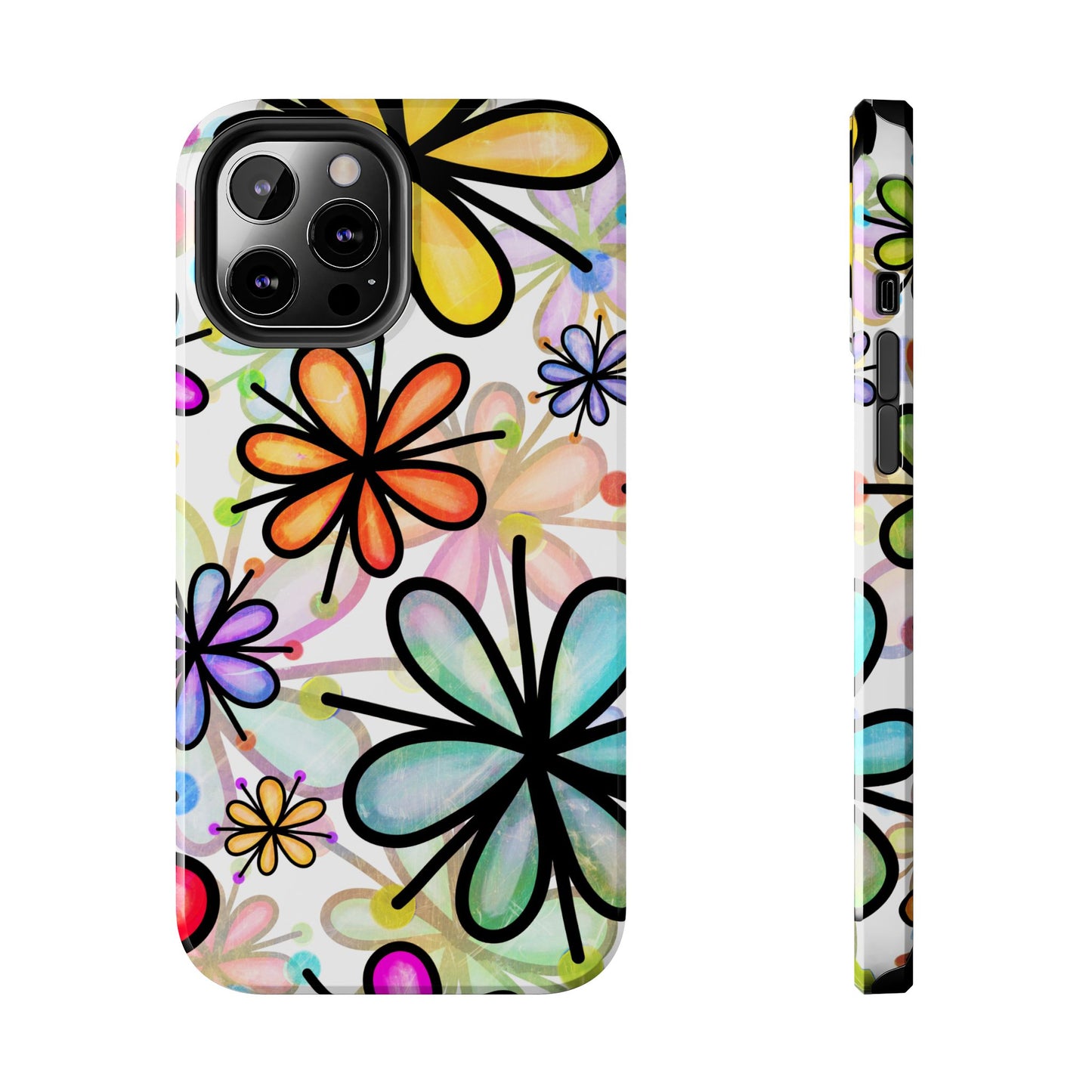 Retro Floral Pop iPhone Case – Ultra-Slim Design, High-Gloss Finish