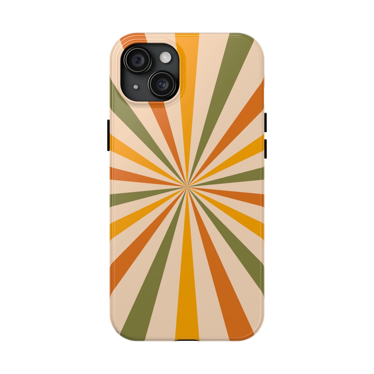 Retro Sunburst iPhone Case – Bold Geometric Design, Durable Shockproof Protection