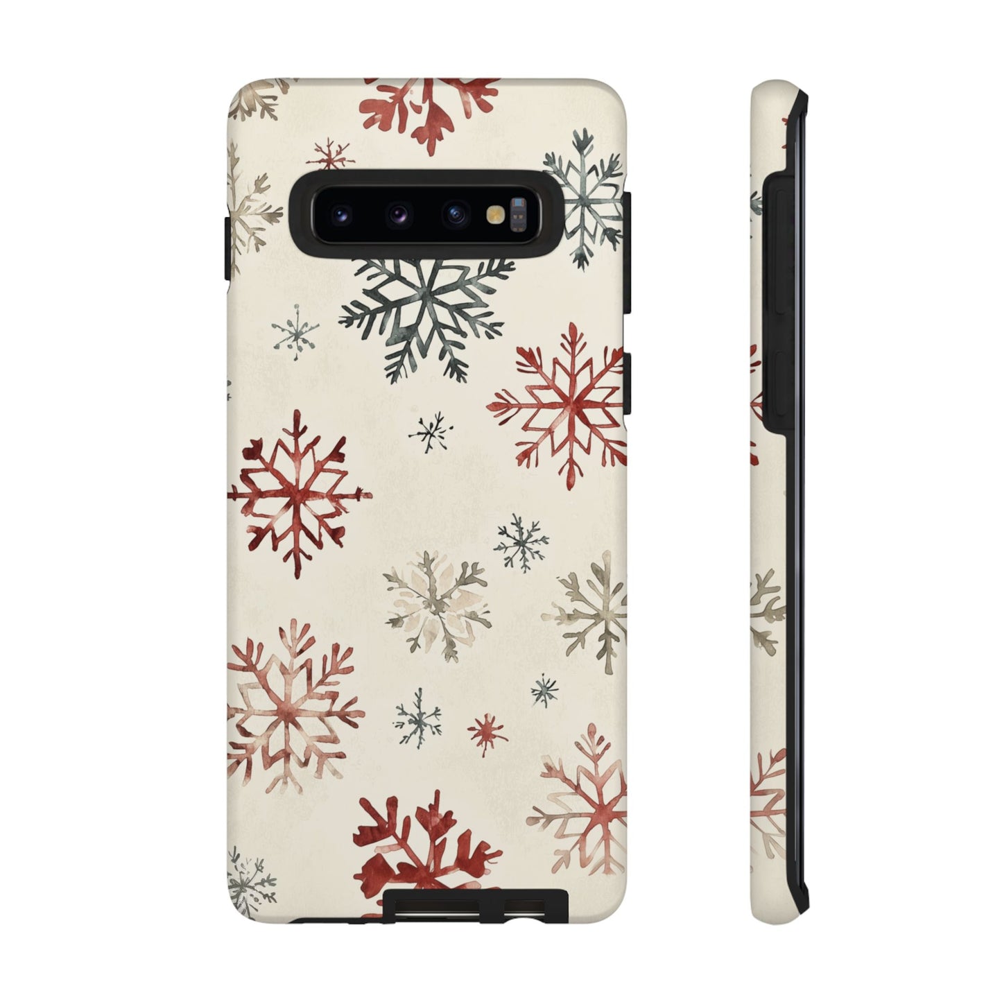Vintage Red and Gray Snowflake Pattern – Samsung Galaxy Series Case