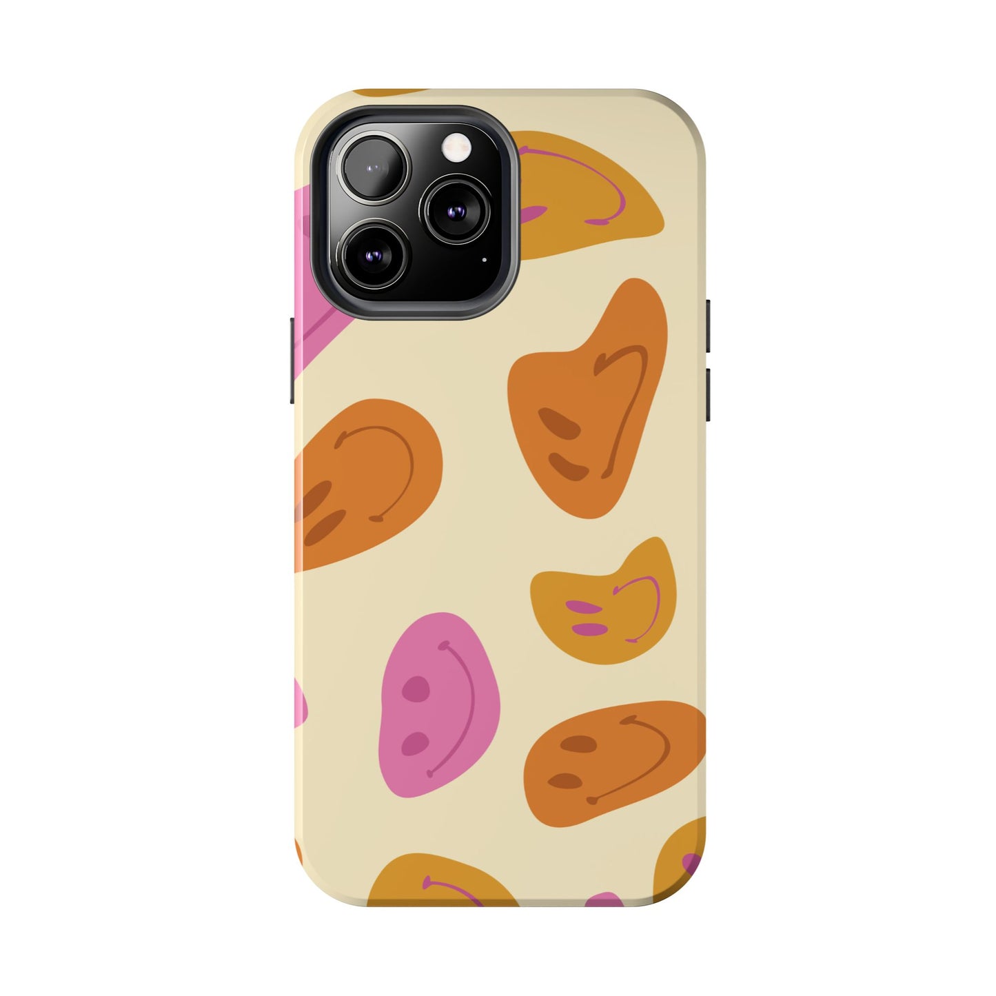 Retro Smiley Faces iPhone Case – Shockproof, Matte Finish, Dual-Layer Protection