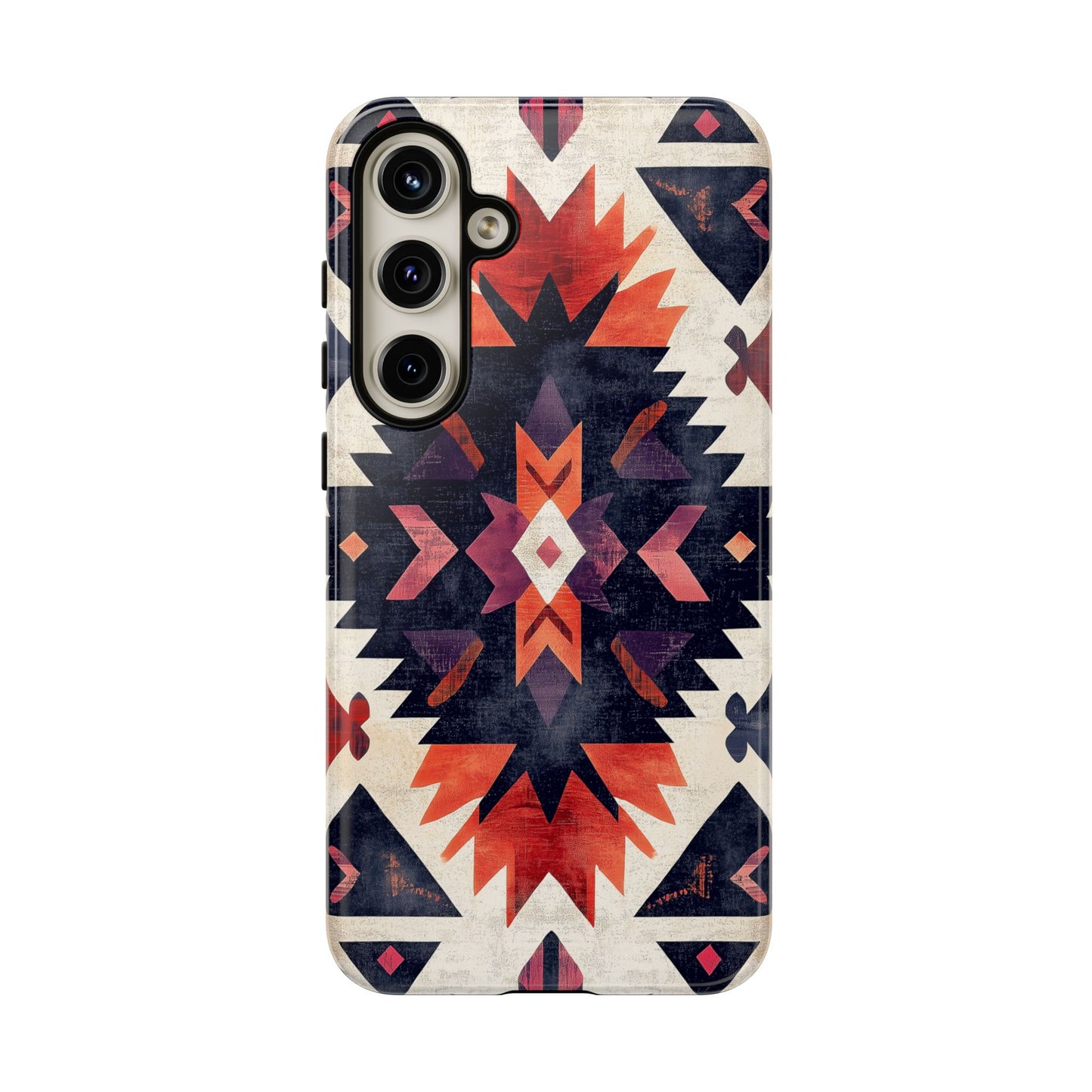 Boho Tribal Starburst Tough Samsung Galaxy  Case – Vibrant Geometric Design, Dual-Layer Protection
