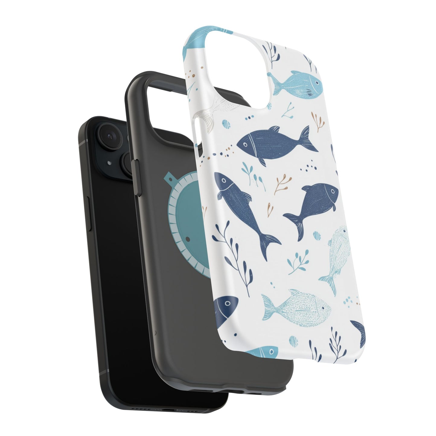 Oceanic Blue Fish Pattern - MagSafe iPhone Series Case