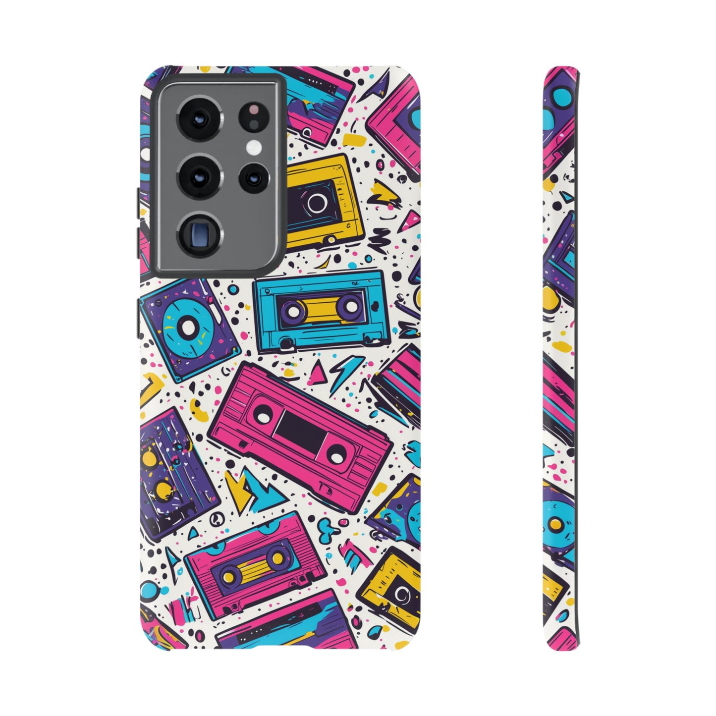 Retro Cassette Vibes Tough Samsung Galaxy  Case – Bold 80s Tape Design, Shockproof Protection