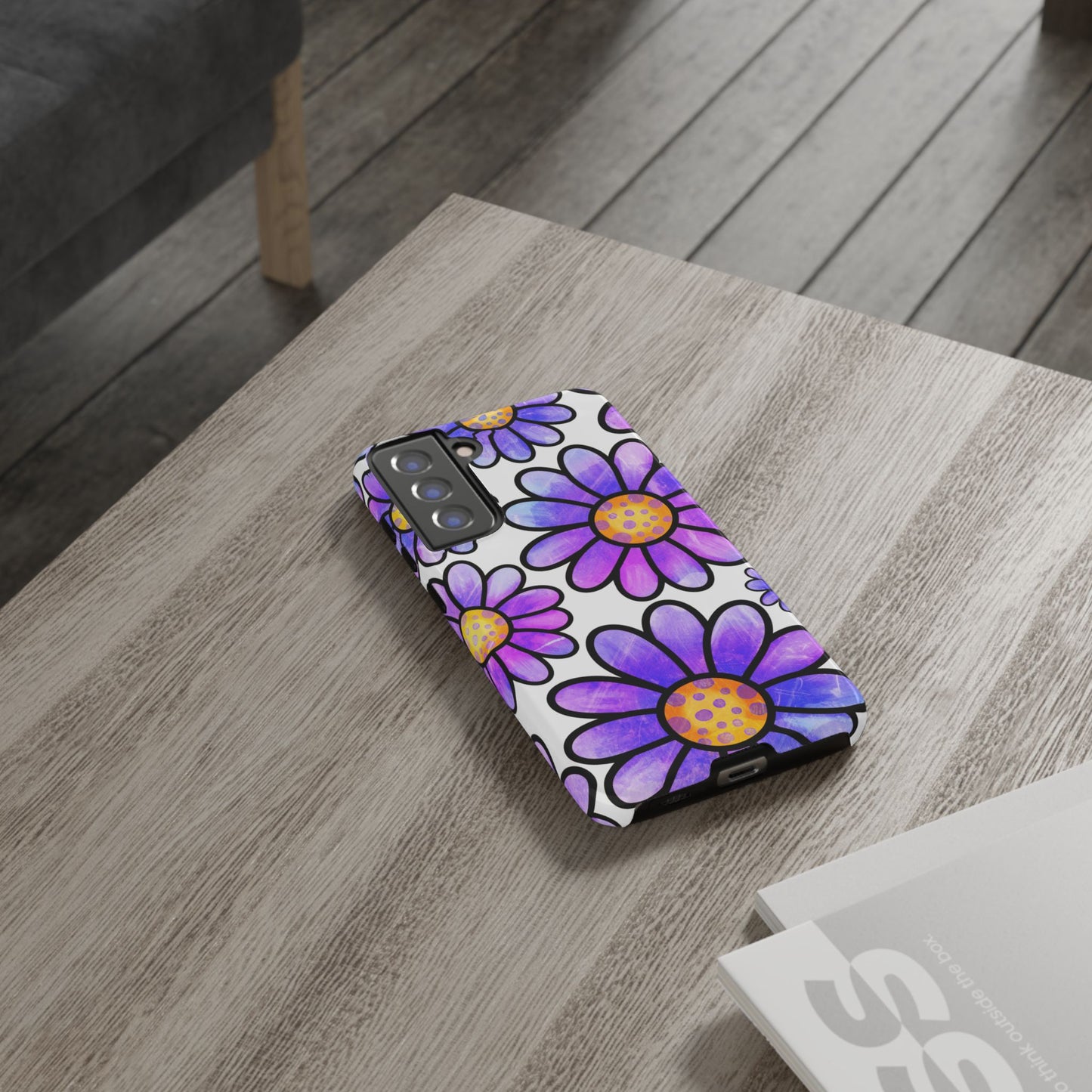 Purple Daisy Delight Samsung Galaxy Case – Slim Profile, Glossy Finish