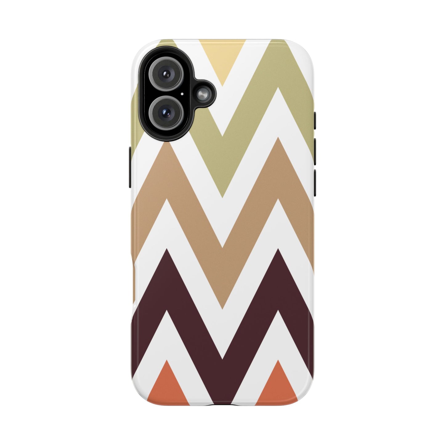 Earthy Chevron iPhone Case – Boho-Inspired Design with Dual-Layer Protection