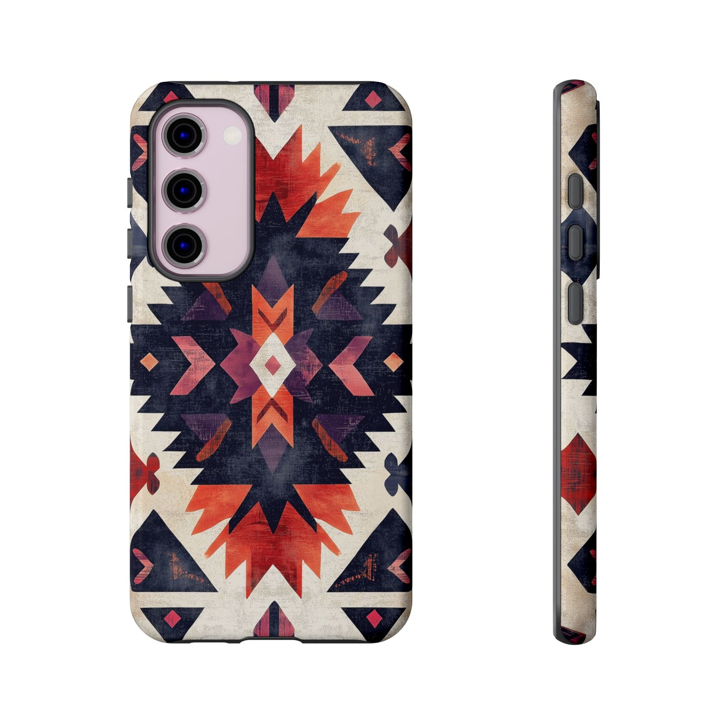 Boho Tribal Starburst Tough Samsung Galaxy  Case – Vibrant Geometric Design, Dual-Layer Protection