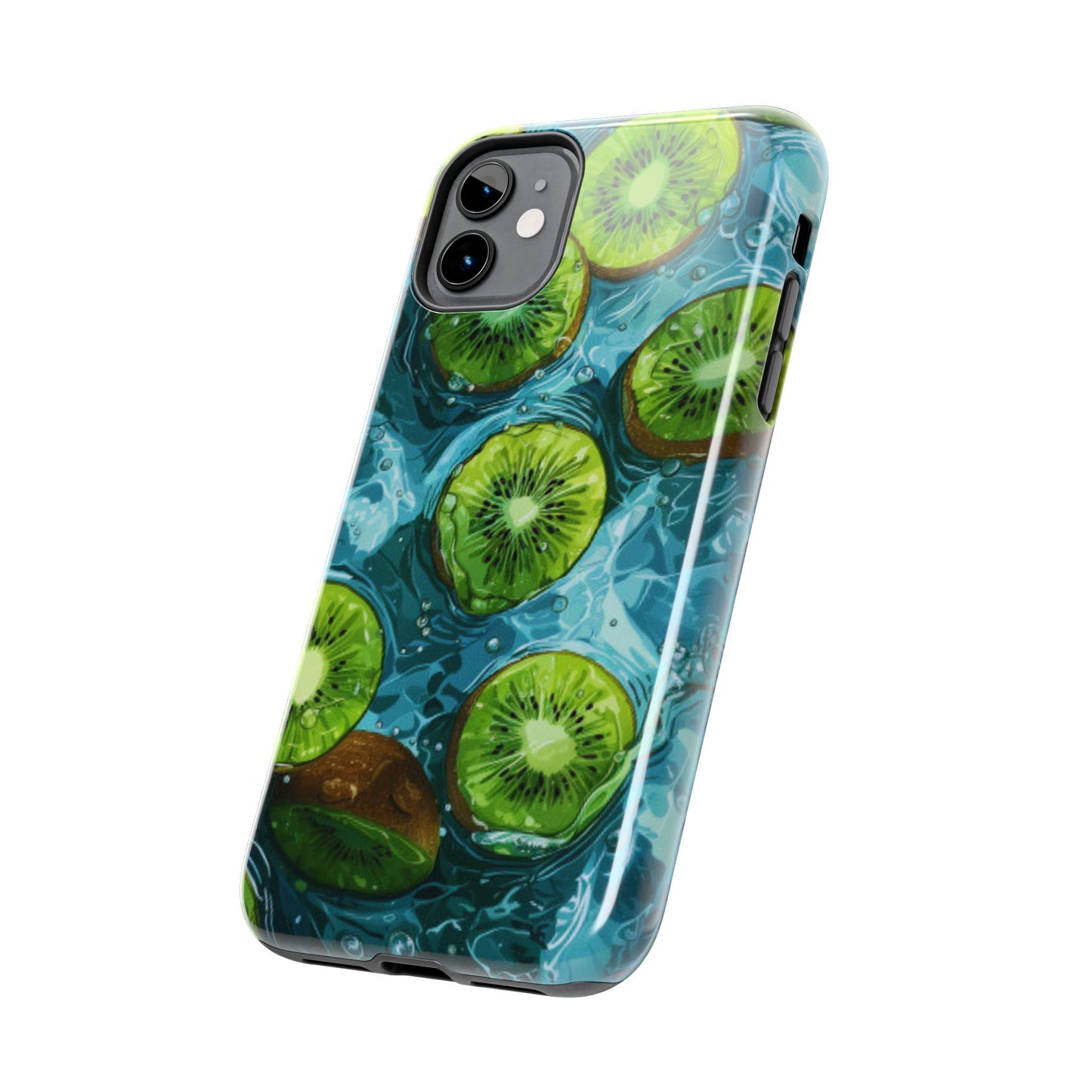Tropical Kiwi Splash iPhone Case – Tough Dual - Layer, Vibrant Summer Design - BOGO Cases