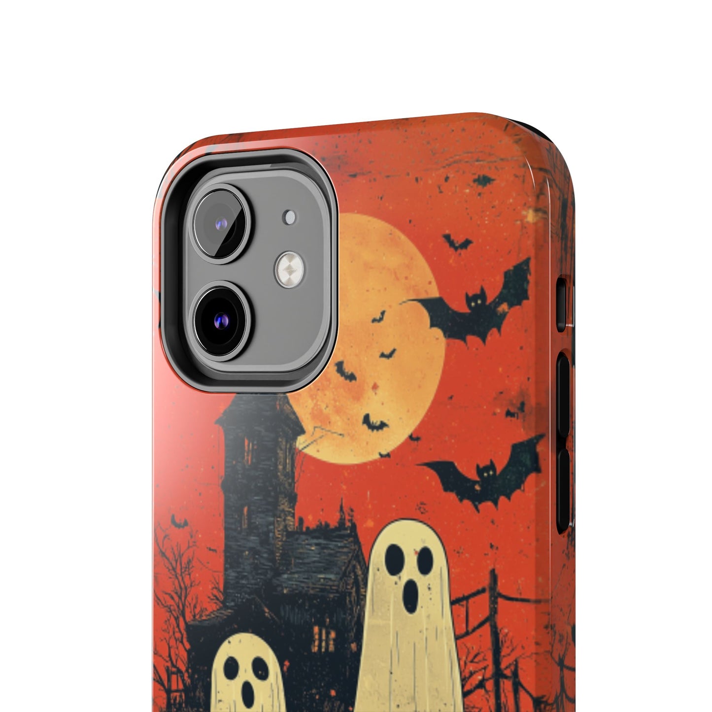 Haunted House & Ghosts iPhone Case – Spooky Halloween Full Moon Design