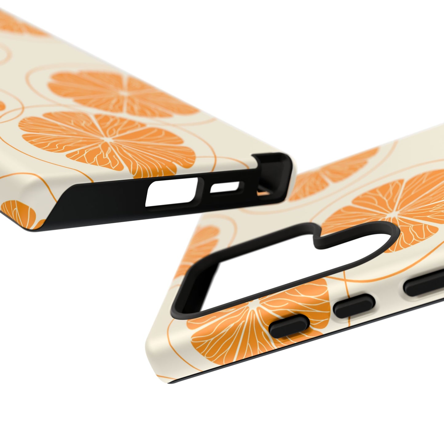 Citrus Burst Pattern Tough Samsung Galaxy  Case – Bold Orange Design, Shockproof Protection