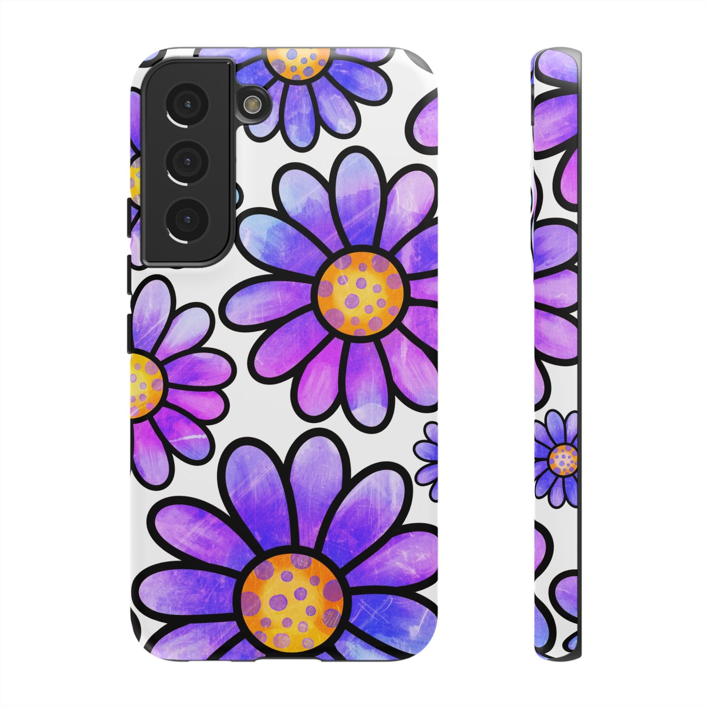 Purple Daisy Delight Samsung Galaxy Case – Slim Profile, Glossy Finish