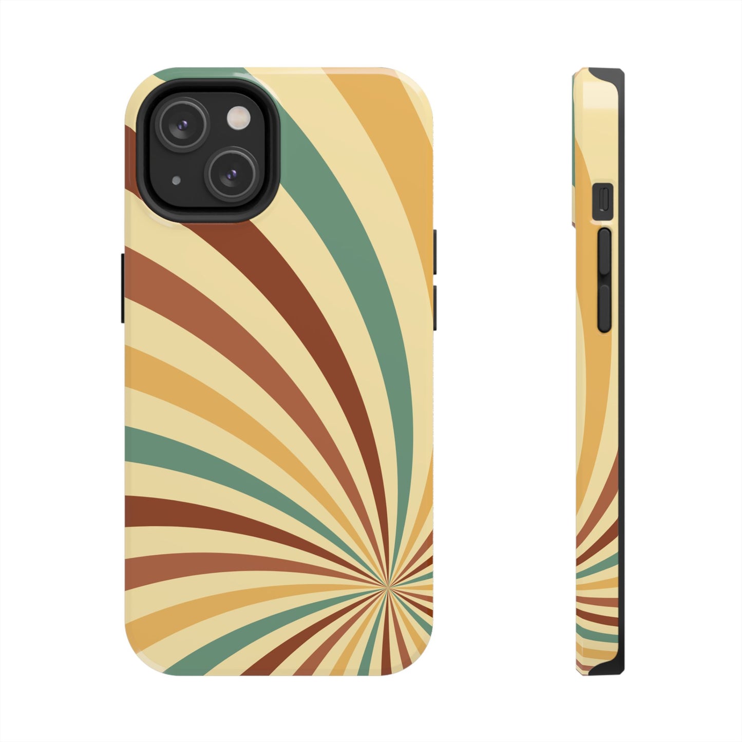 Earthy Retro Swirl iPhone Case – Dual-Layer Protection with 70s-Inspired Earth Tones