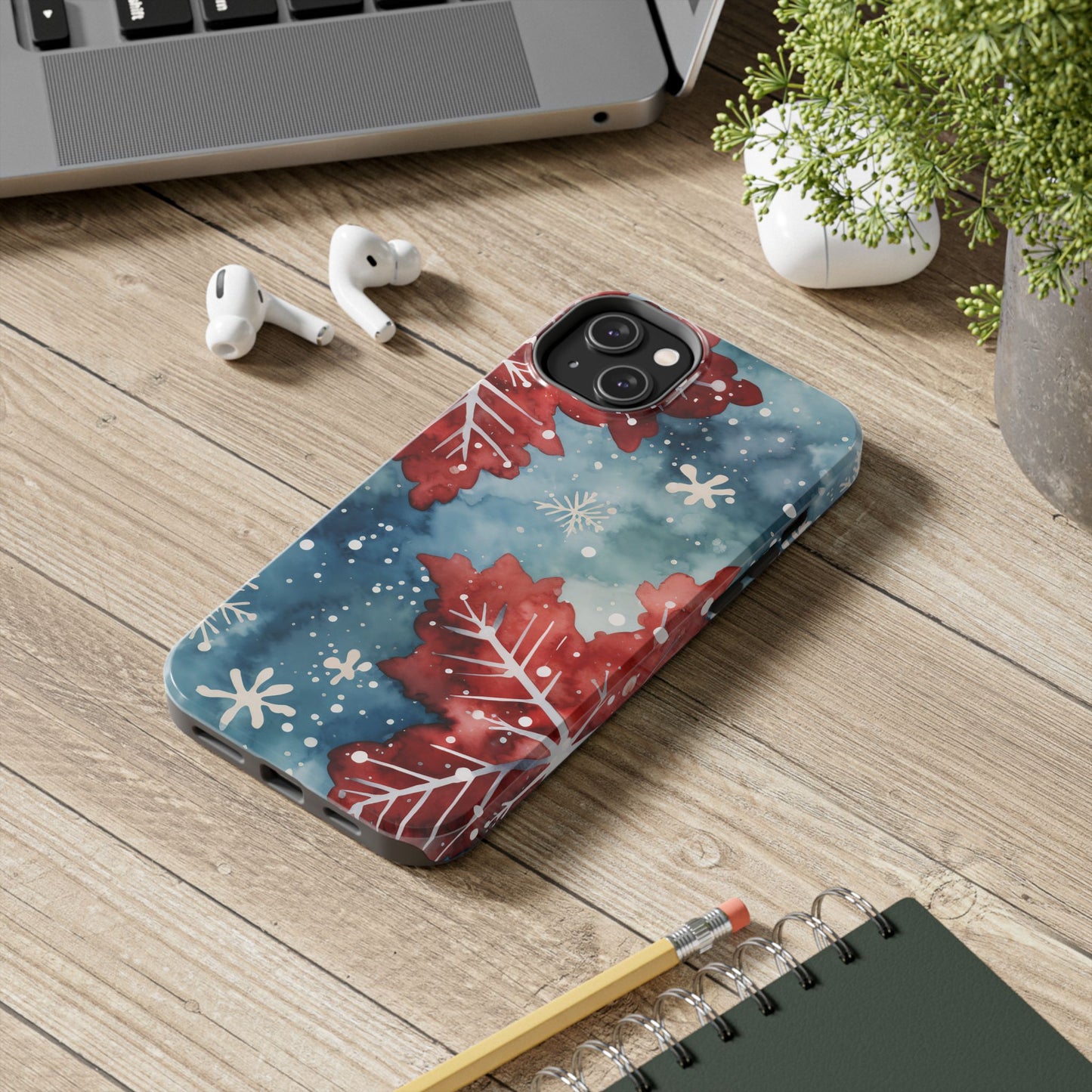 Crimson Snowflake Charm – iPhone Case Details: