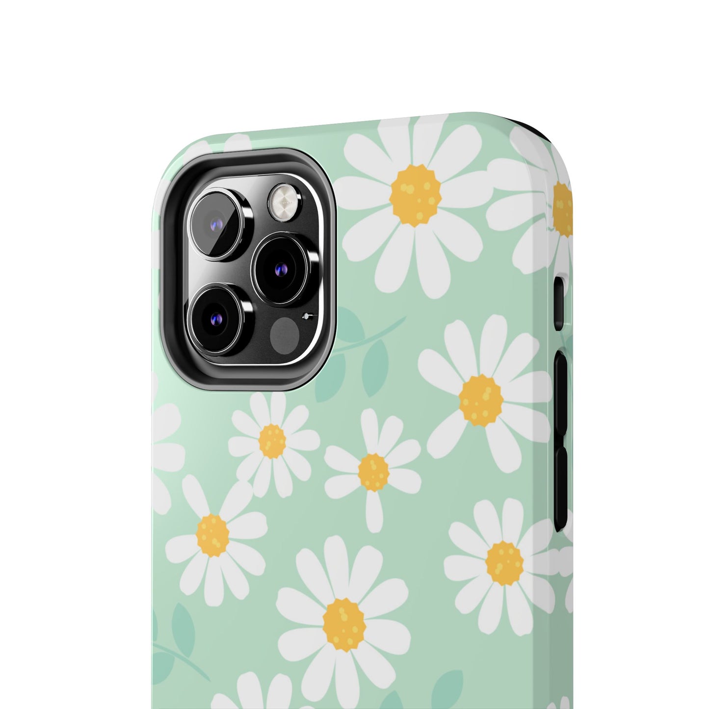 Pastel Daisy iPhone Case – Soft Mint Green Floral Design, Slim and Durable - BOGO Cases