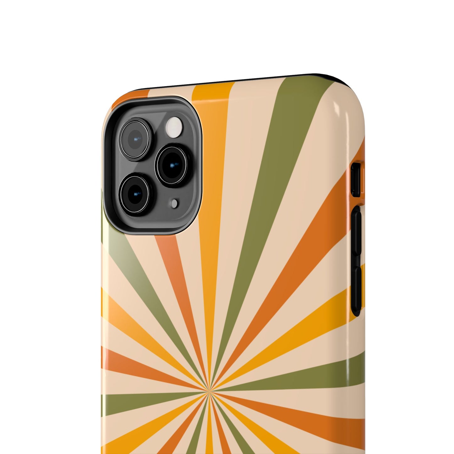 Retro Sunburst iPhone Case – Bold Geometric Design, Durable Shockproof Protection