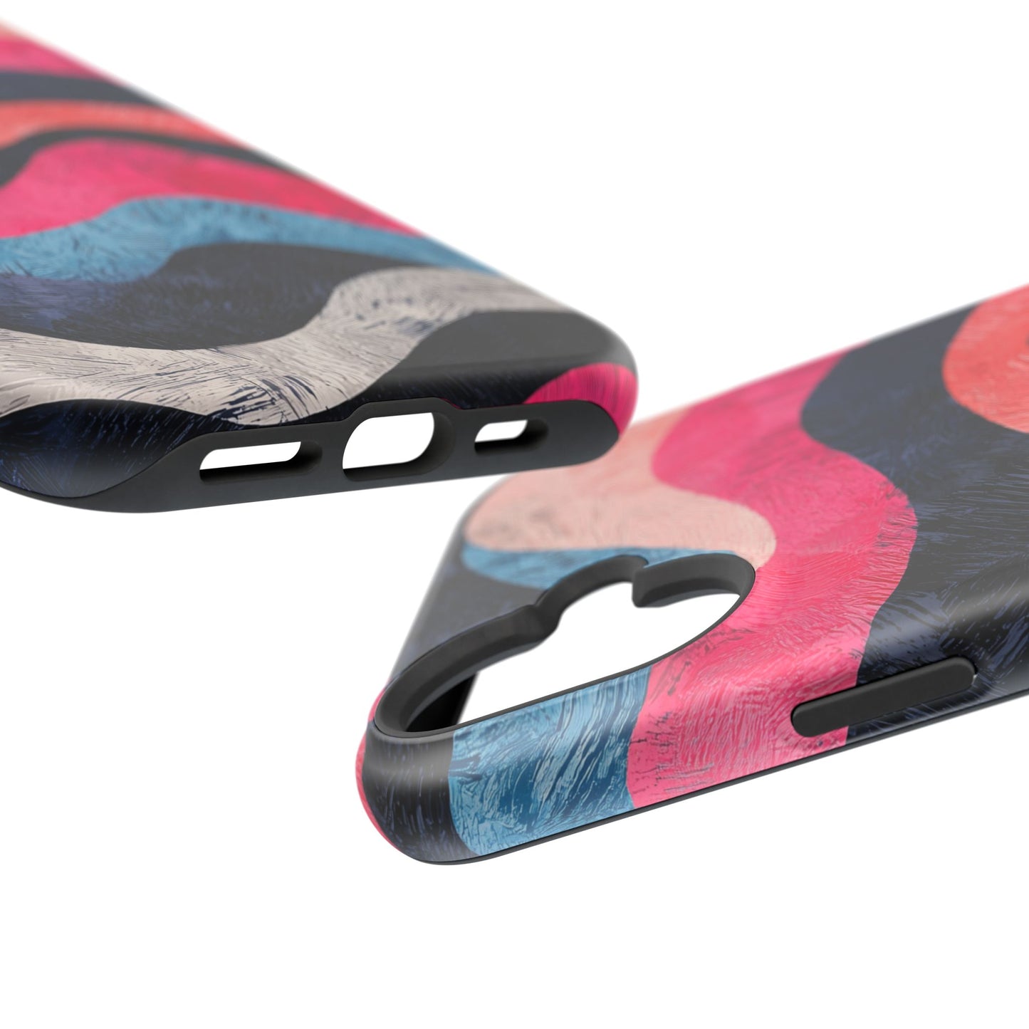 Abstract Wave Pattern MagSafe iPhone Case – Shockproof, Matte Finish, Dual-Layer Protection