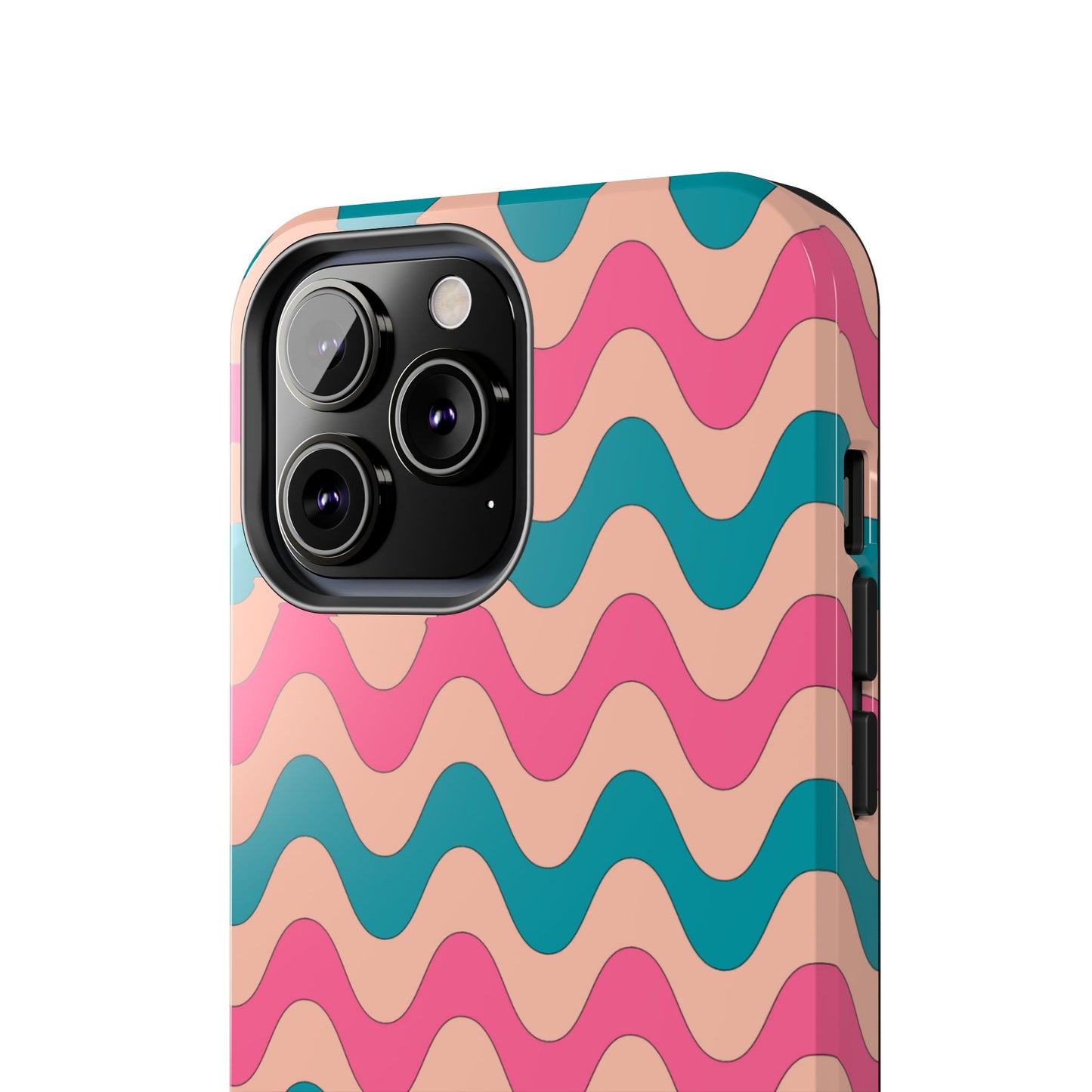 Retro Waves Pattern iPhone Case – Shockproof Design with Dual-Layer Protection