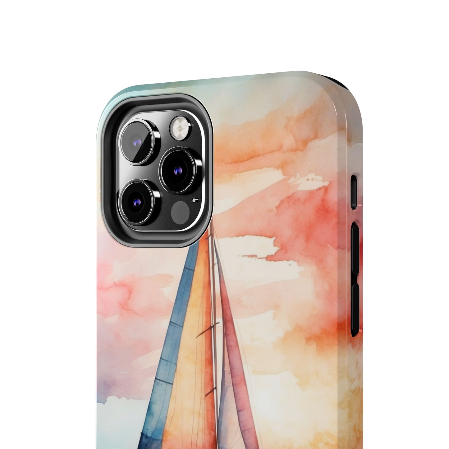 Sailboat Sunset iPhone Case – Vibrant Watercolor Design