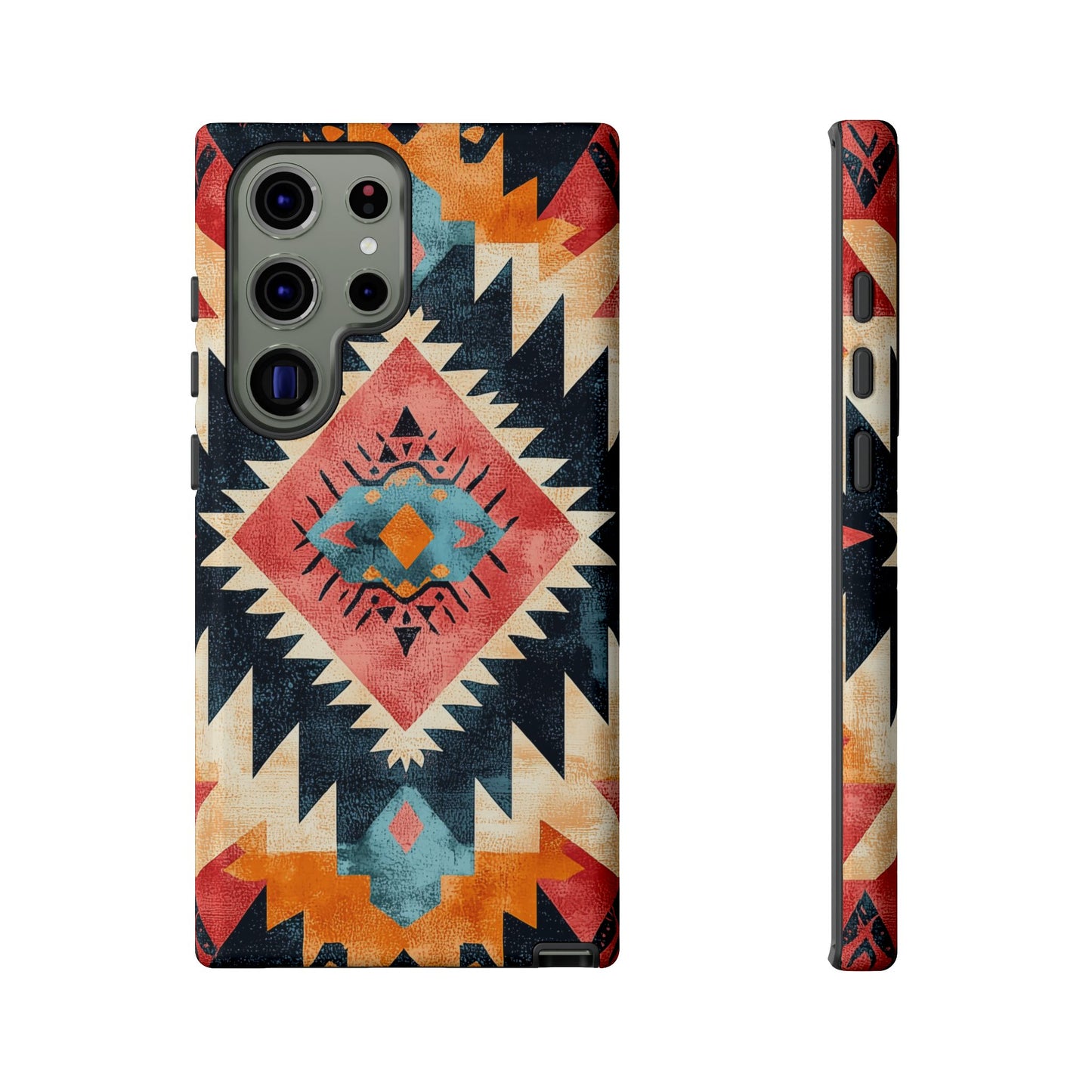 Bold Aztec Pattern Tough Samsung Galaxy Case – Vibrant Geometric Design, Dual-Layer Protection