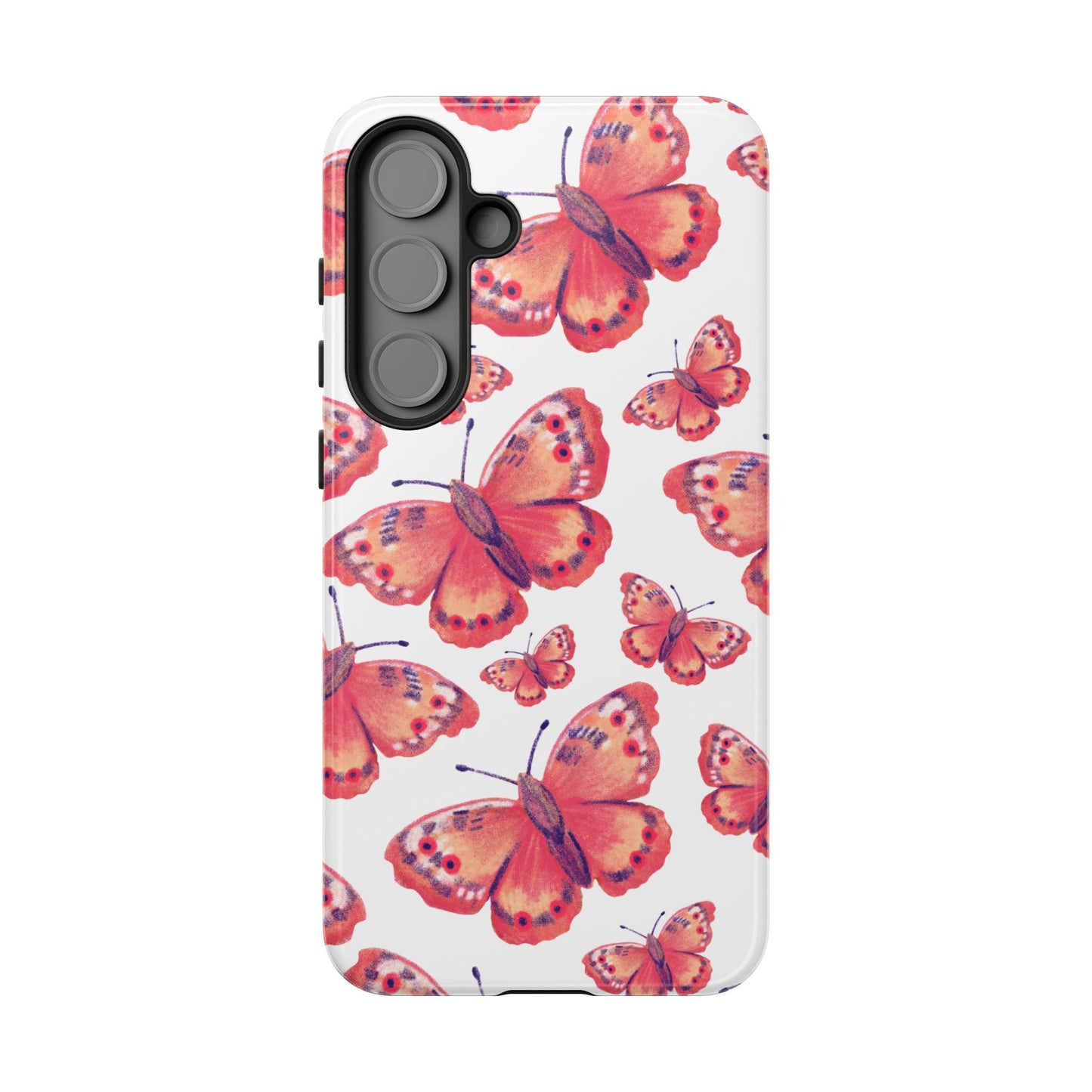 Coral Butterfly Samsung Galaxy Case – Slim, Protective Design with Bold Watercolor Print
