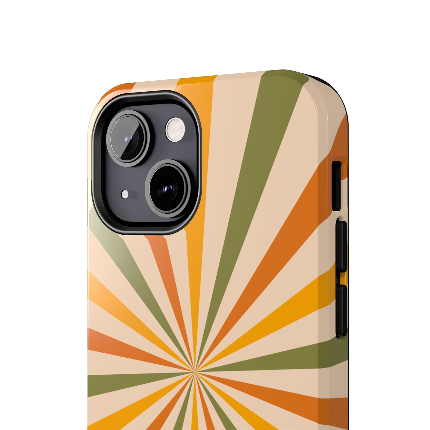 Retro Sunburst iPhone Case – Bold Geometric Design, Durable Shockproof Protection