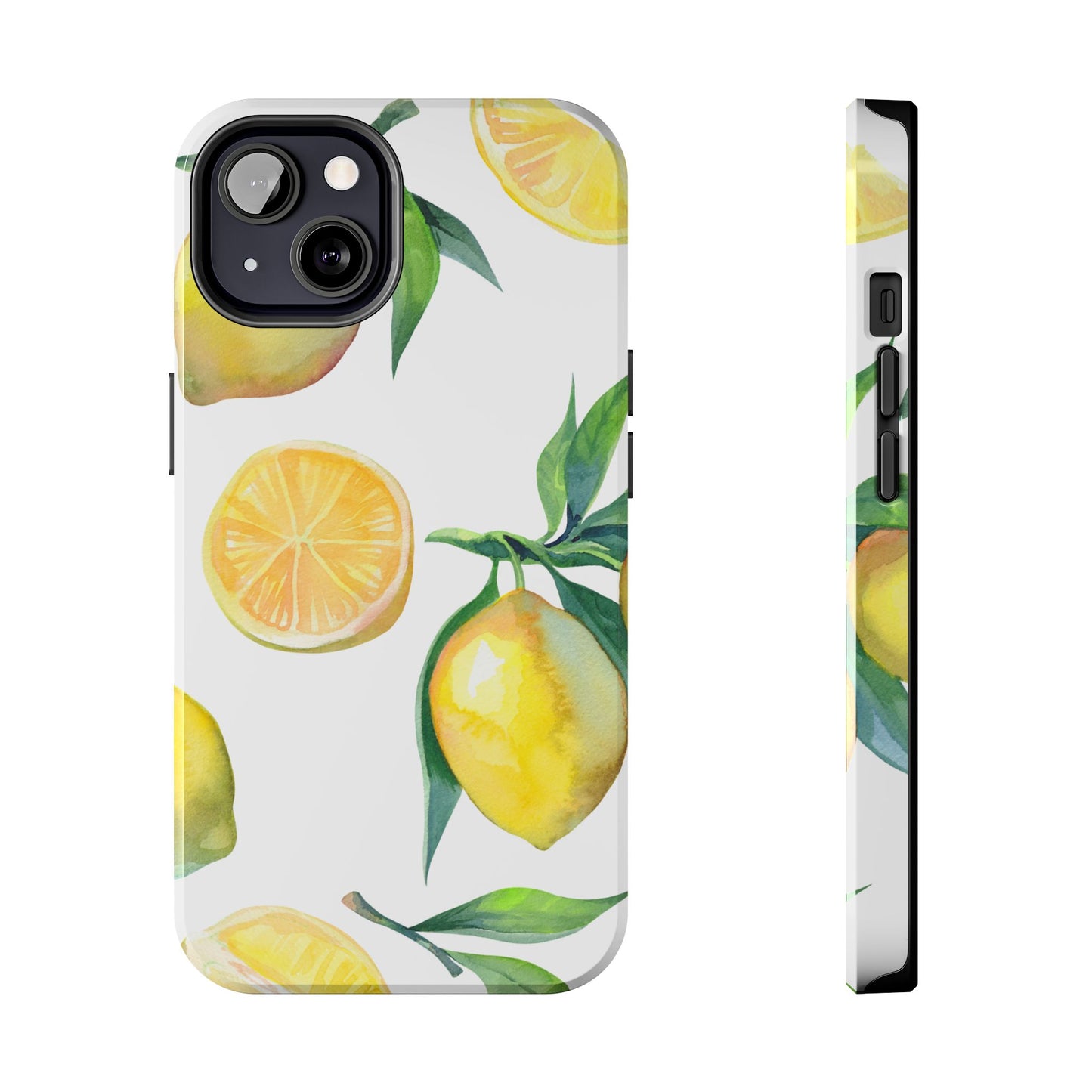 Lemon Grove Watercolor Tough iPhone Case – Fresh Citrus Design, Dual - Layer Protection - BOGO Cases