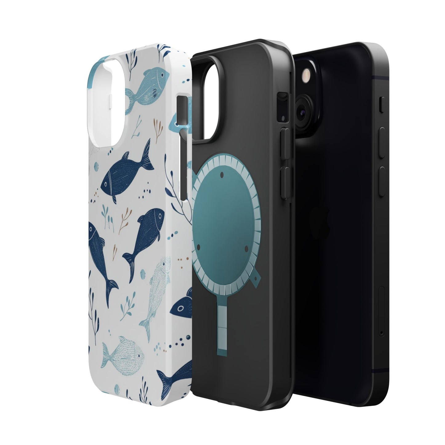 Oceanic Blue Fish Pattern - MagSafe iPhone Series Case