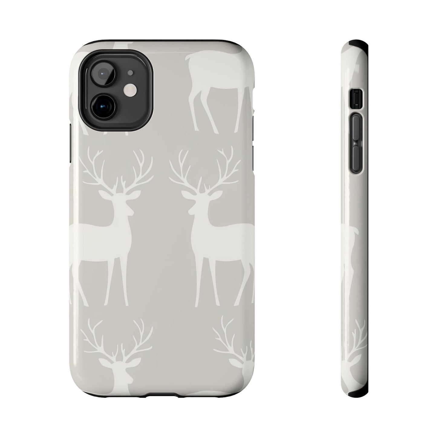 Elegant White Reindeer Pattern – iPhone Series Case
