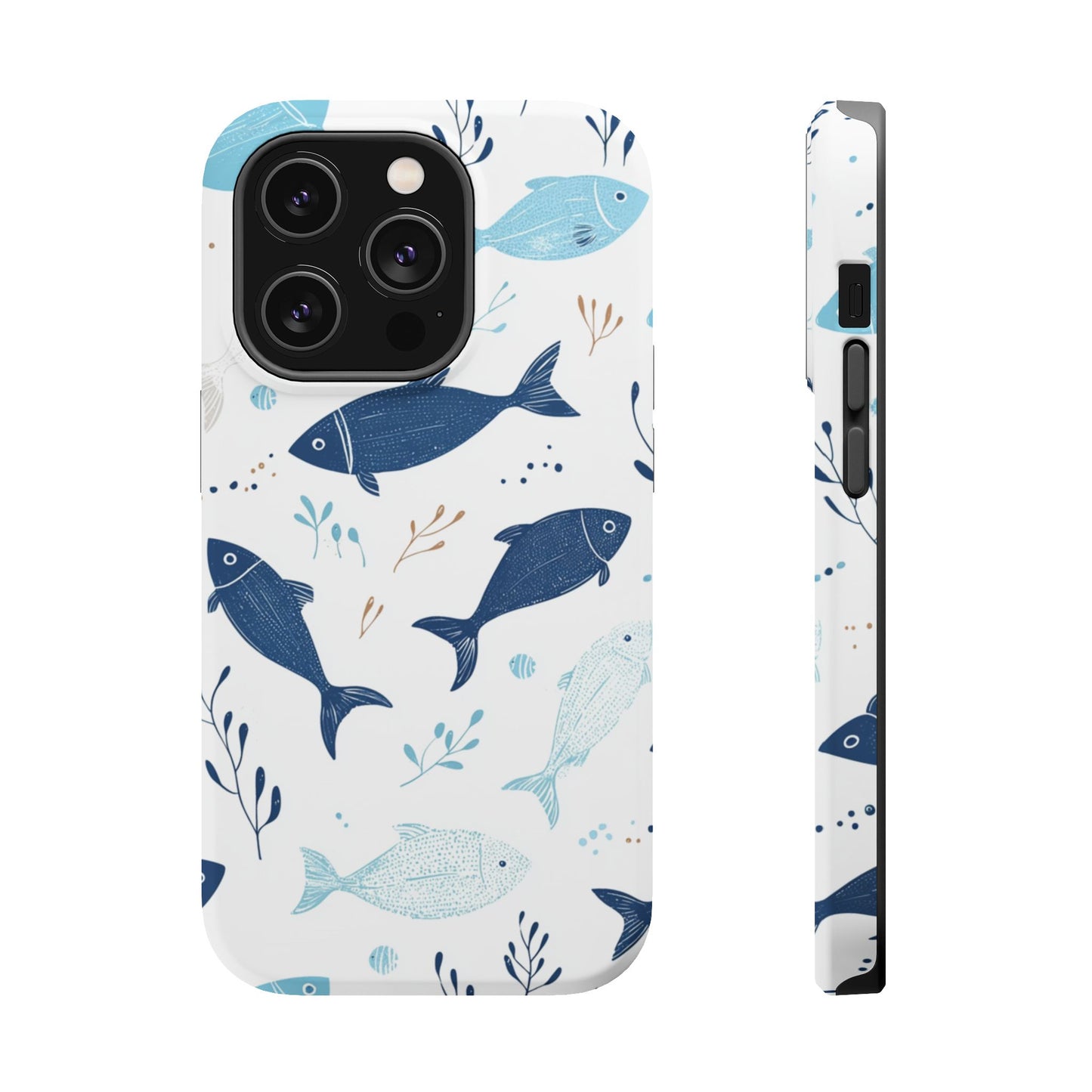 Oceanic Blue Fish Pattern - MagSafe iPhone Series Case