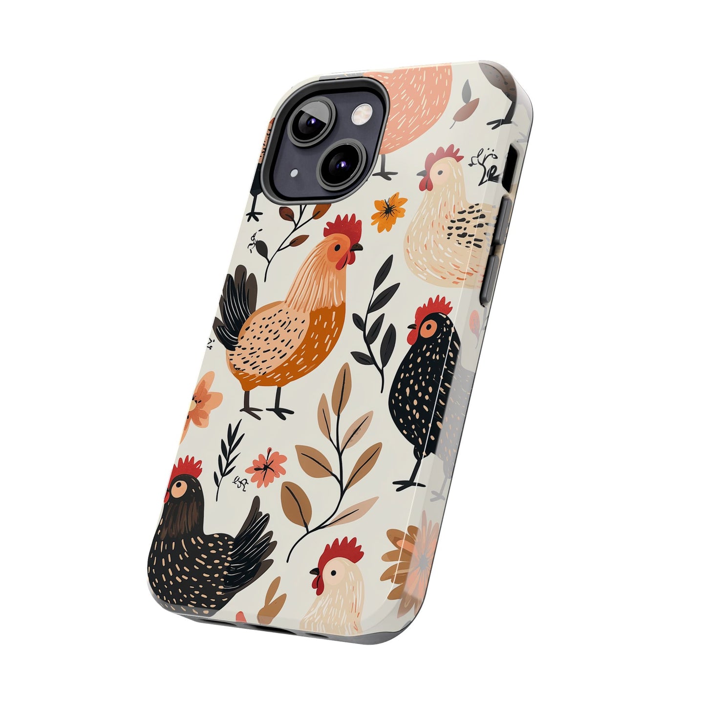 iPhone Case: Cluckin' Vintage – Chickens & Leaves