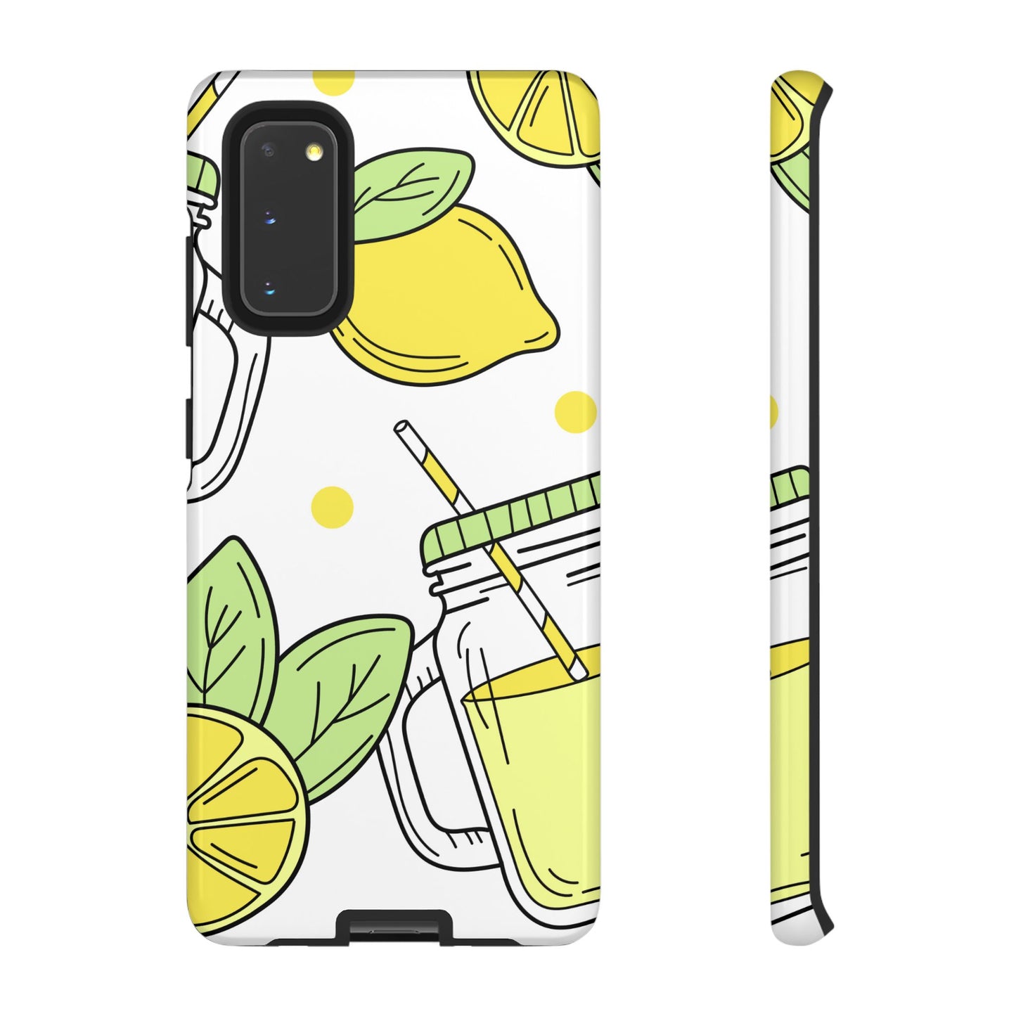 Lemonade Love Tough Samsung Galaxy Case – Fun Lemon Mason Jar Design, Dual-Layer Protection