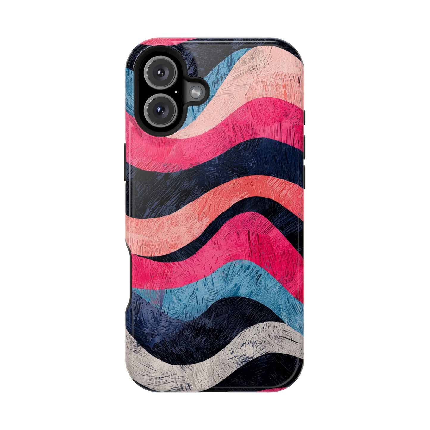 Abstract Wave Pattern MagSafe iPhone Case – Shockproof, Matte Finish, Dual-Layer Protection