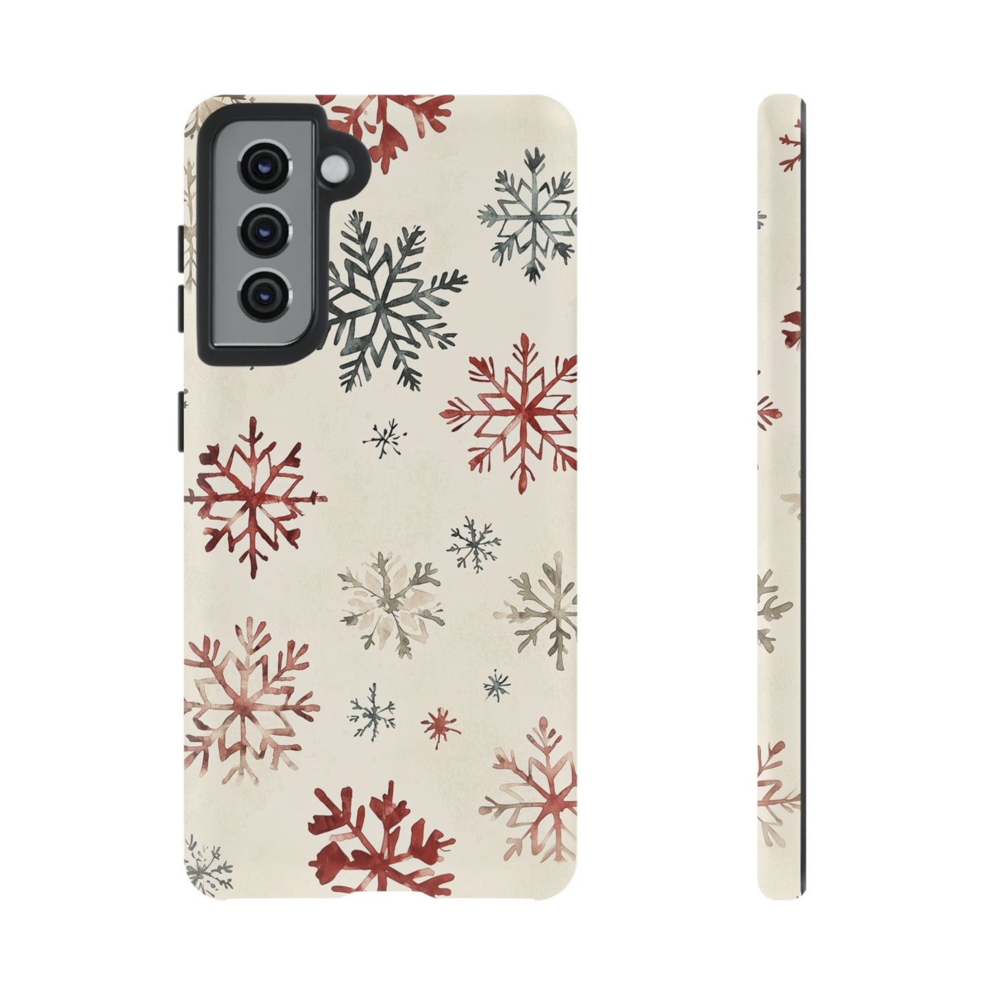 Vintage Red and Gray Snowflake Pattern – Samsung Galaxy Series Case
