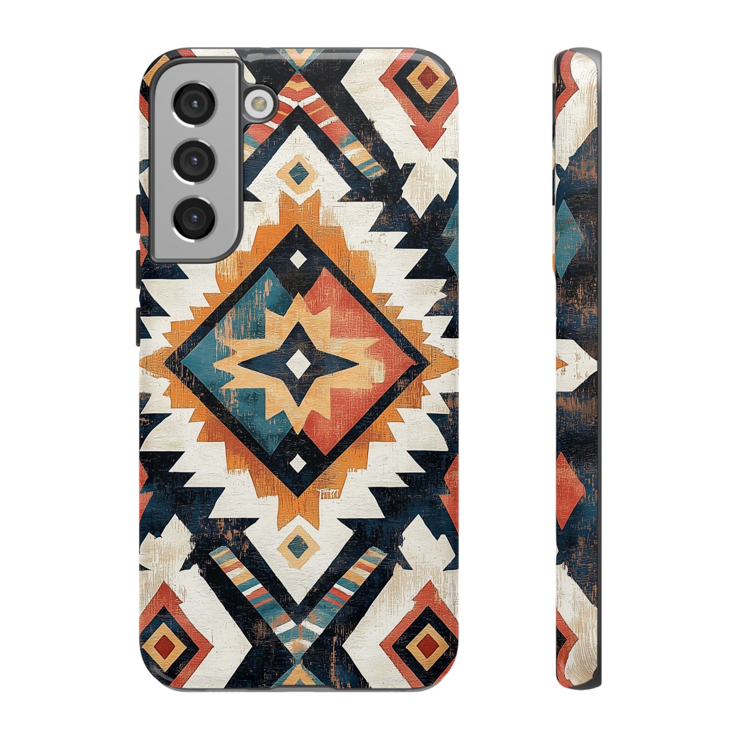 Vintage Southwestern Diamond Tough Samsung Galaxy Case – Rustic Tribal Design, Dual-Layer Protection