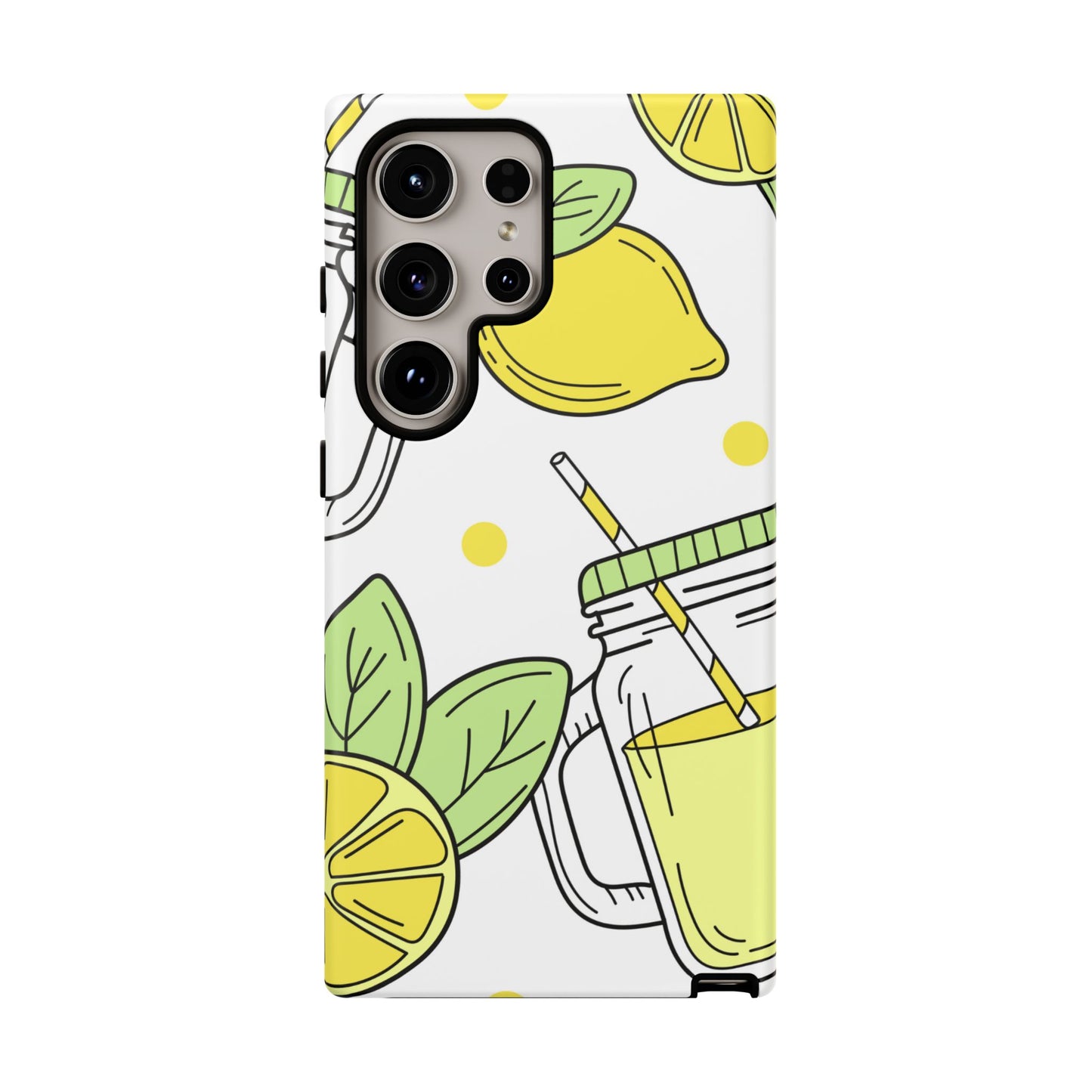 Lemonade Love Tough Samsung Galaxy Case – Fun Lemon Mason Jar Design, Dual-Layer Protection