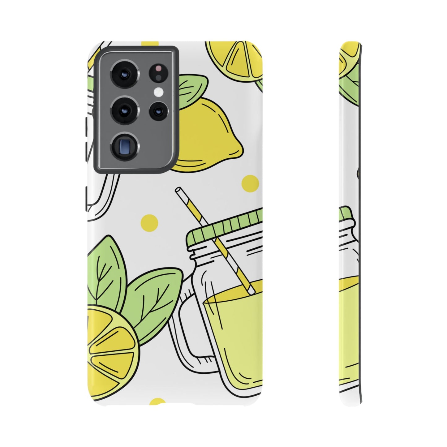 Lemonade Love Tough Samsung Galaxy Case – Fun Lemon Mason Jar Design, Dual-Layer Protection