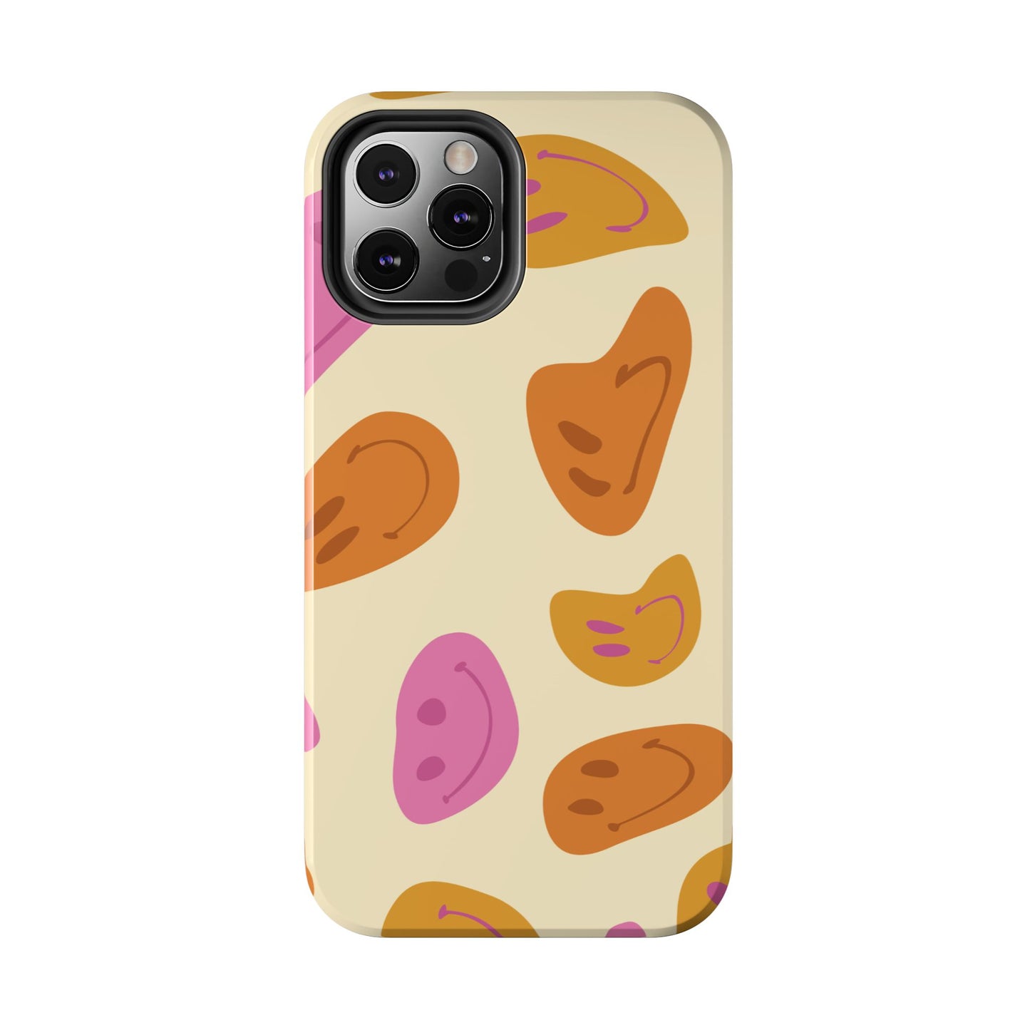 Retro Smiley Faces iPhone Case – Shockproof, Matte Finish, Dual-Layer Protection