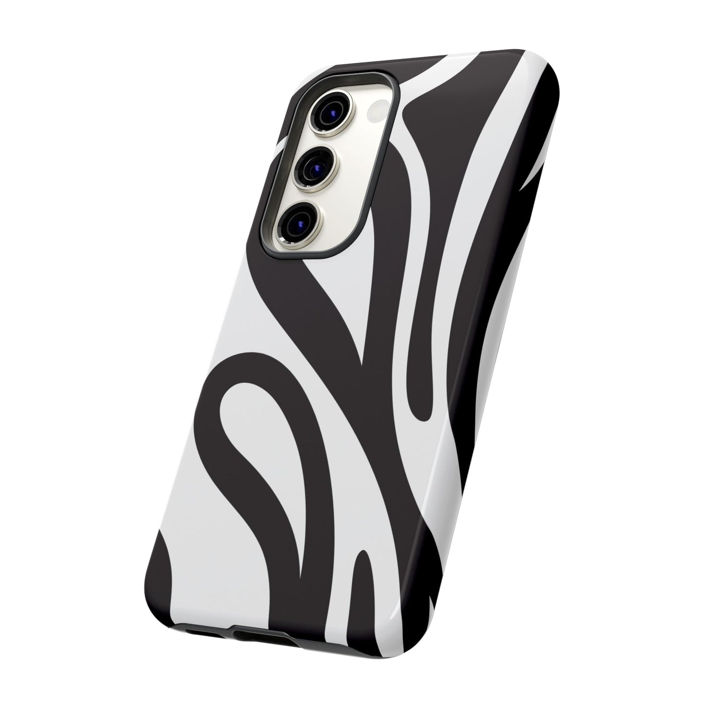 Modern Black and White Abstract Tough Samsung Galaxy Case – Bold Graphic Pattern with Dual-Layer Protection