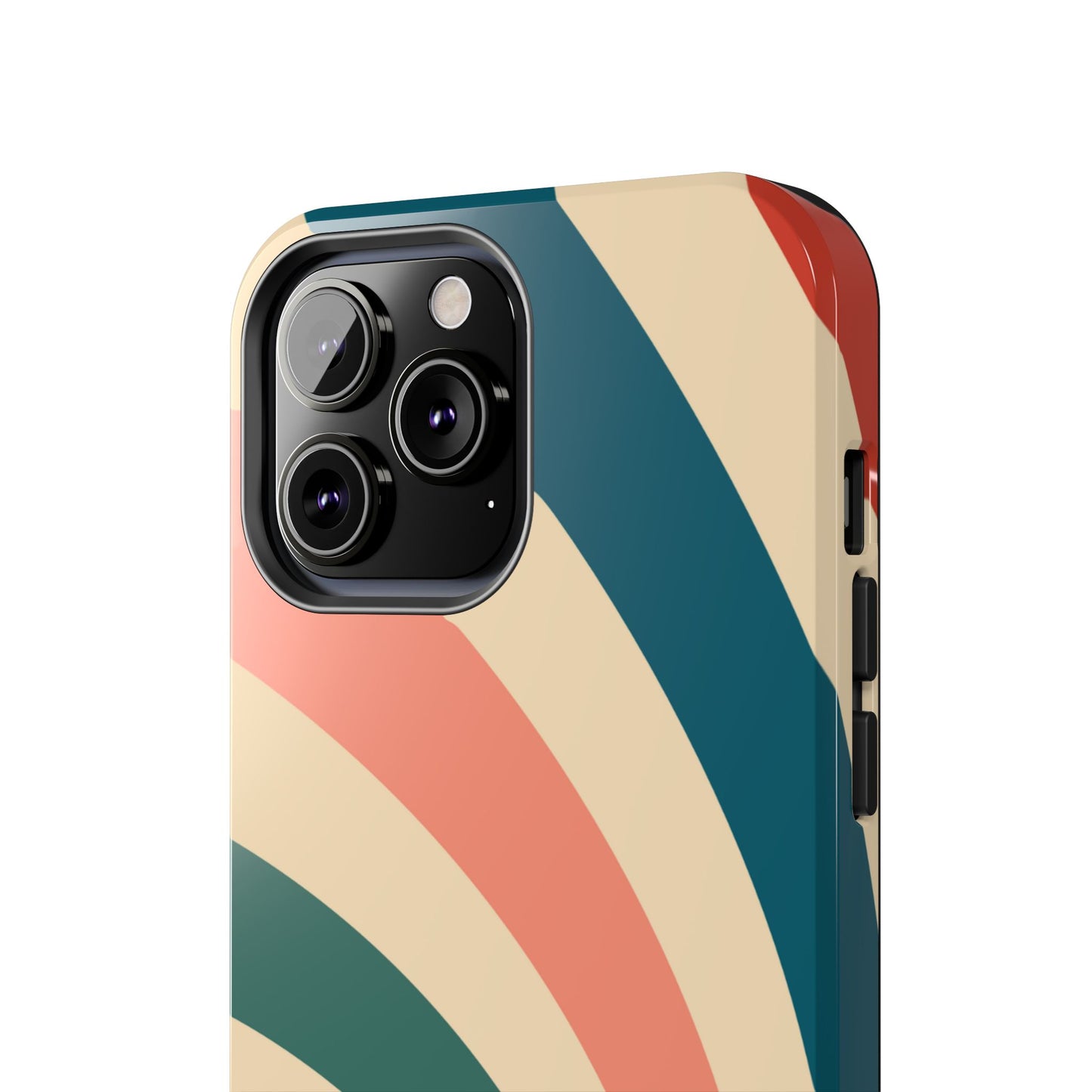 Retro Sunburst Swirl iPhone Case – Dual-Layer Protection with Bold 70s Vibes