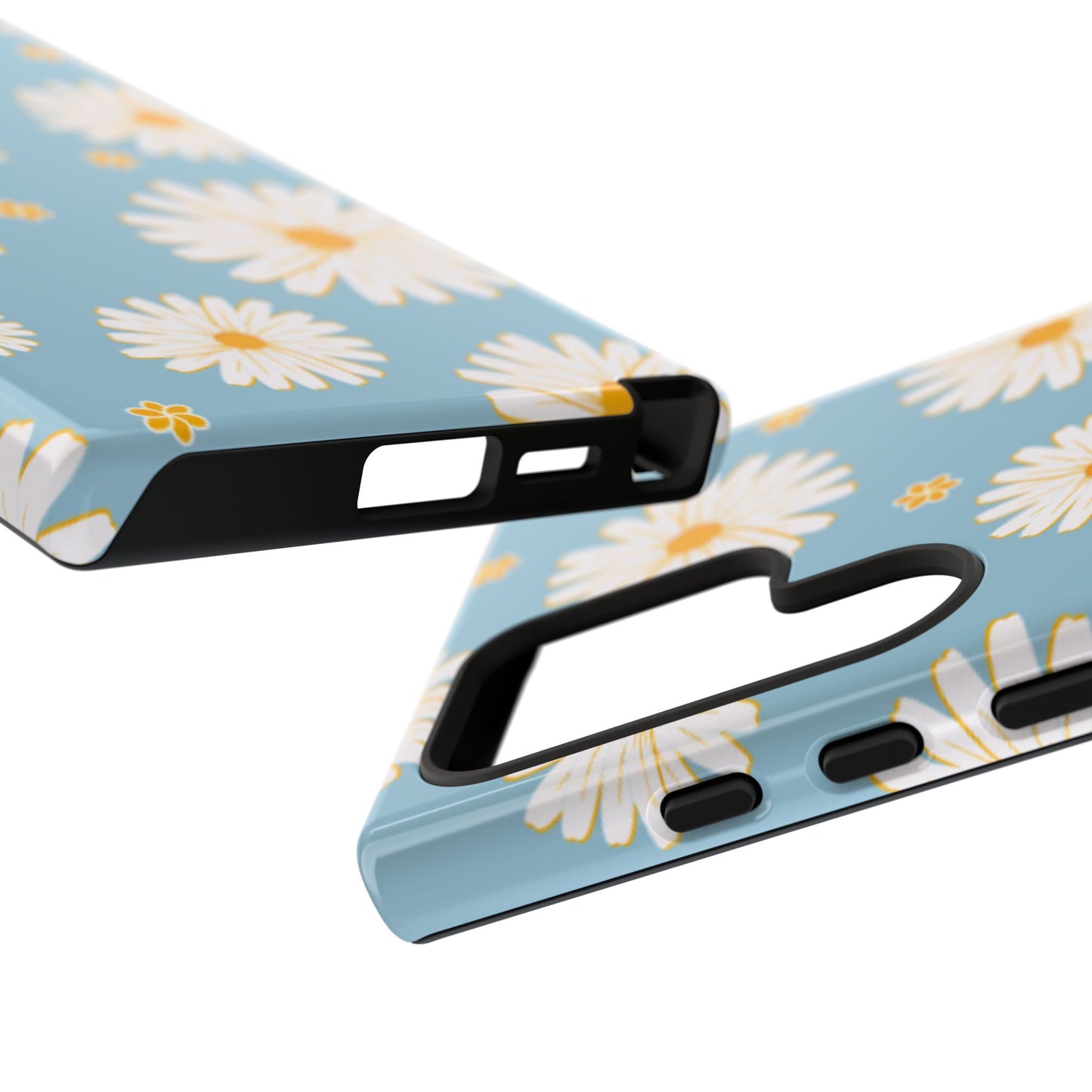Bright Daisy Samsung Galaxy Case – Light Blue Background, Shockproof and Slim Design