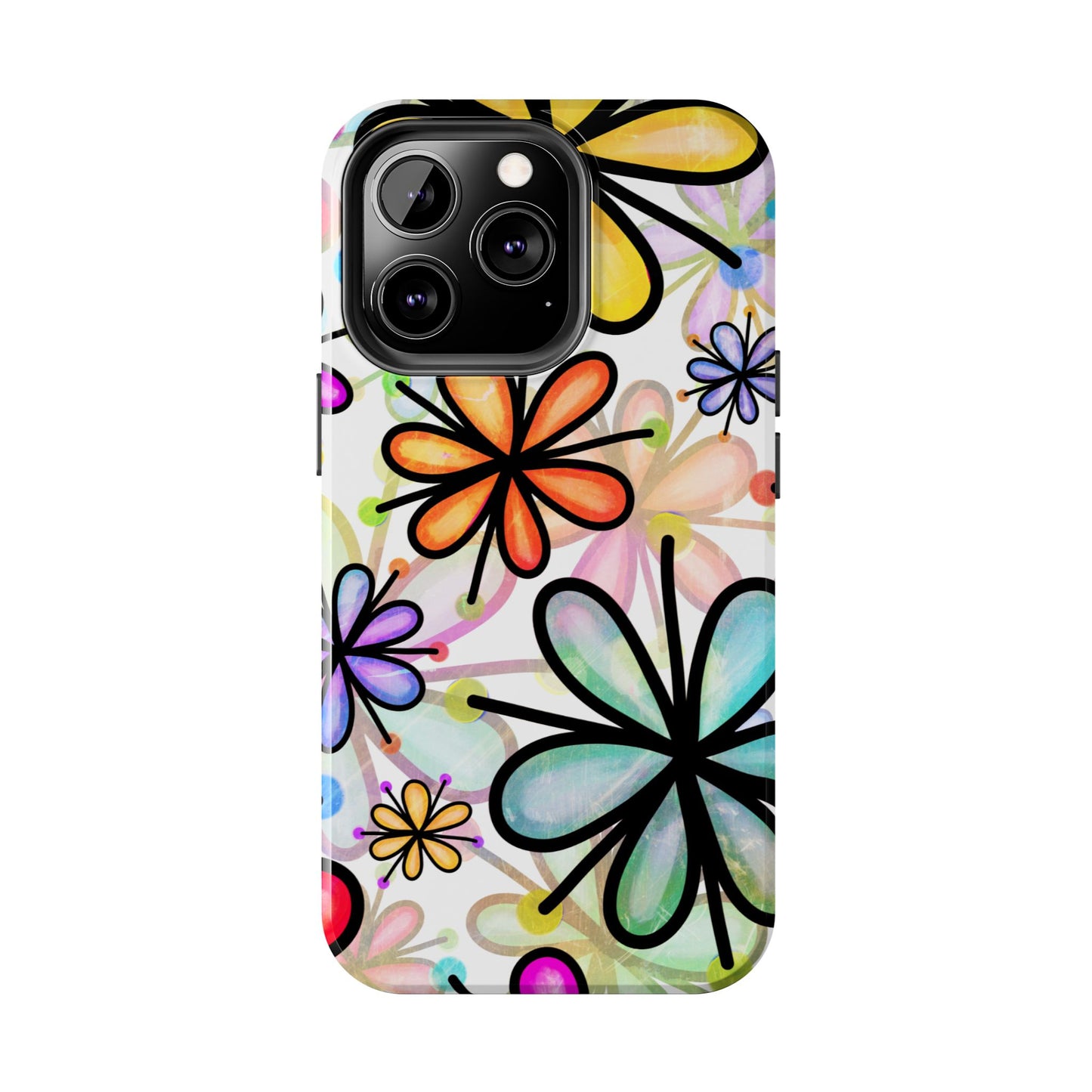 Retro Floral Pop iPhone Case – Ultra-Slim Design, High-Gloss Finish