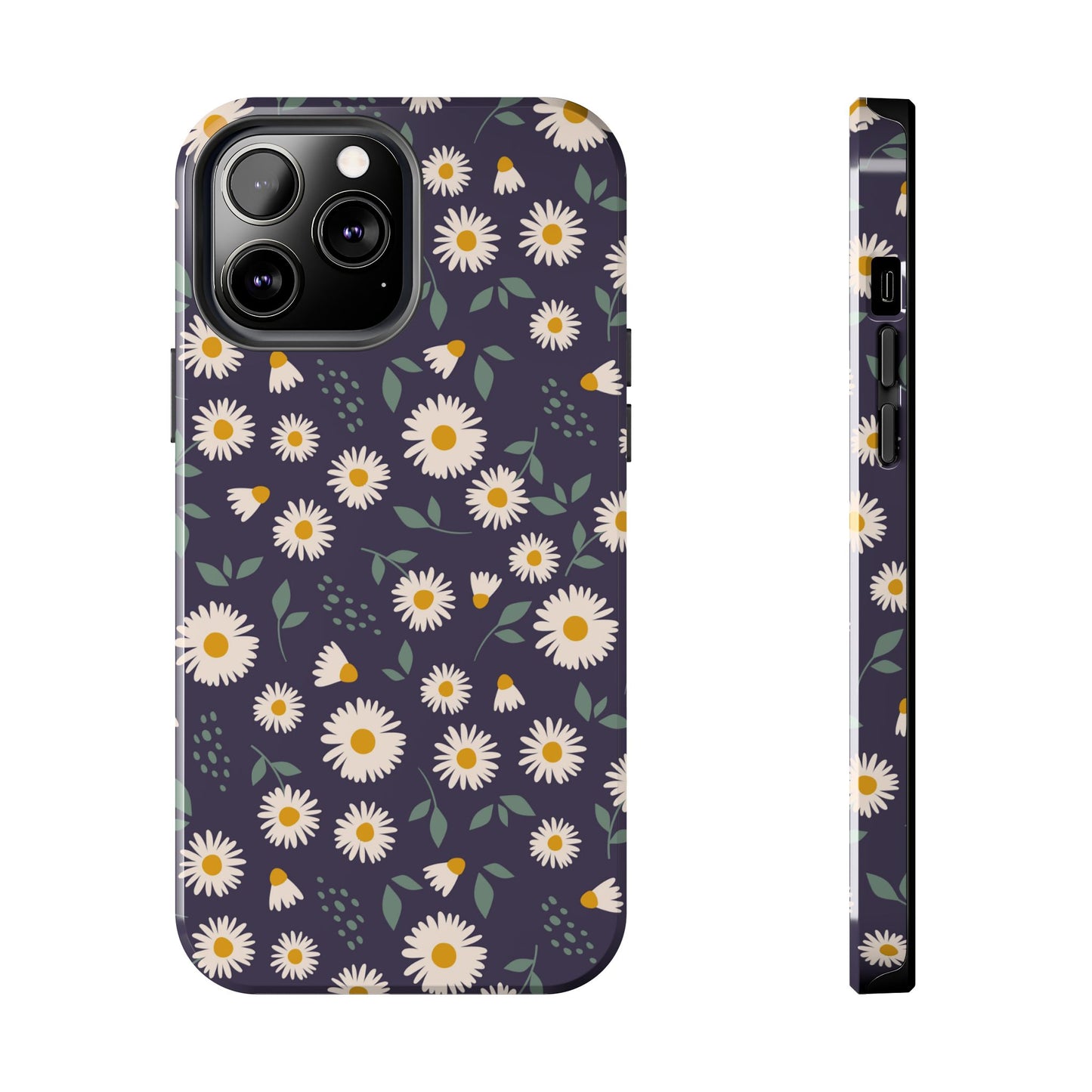 Midnight Daisy iPhone Case – Dark Navy Floral Design, Slim and Protective - BOGO Cases