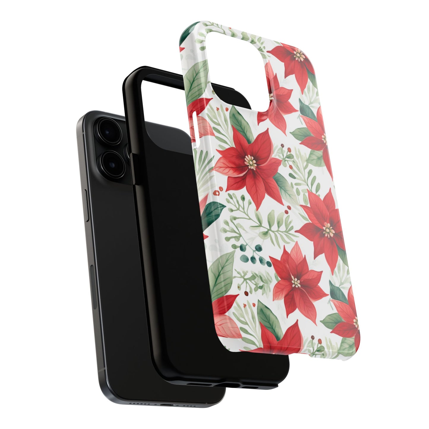 Festive Poinsettia Holiday Pattern – iPhone Series Case
