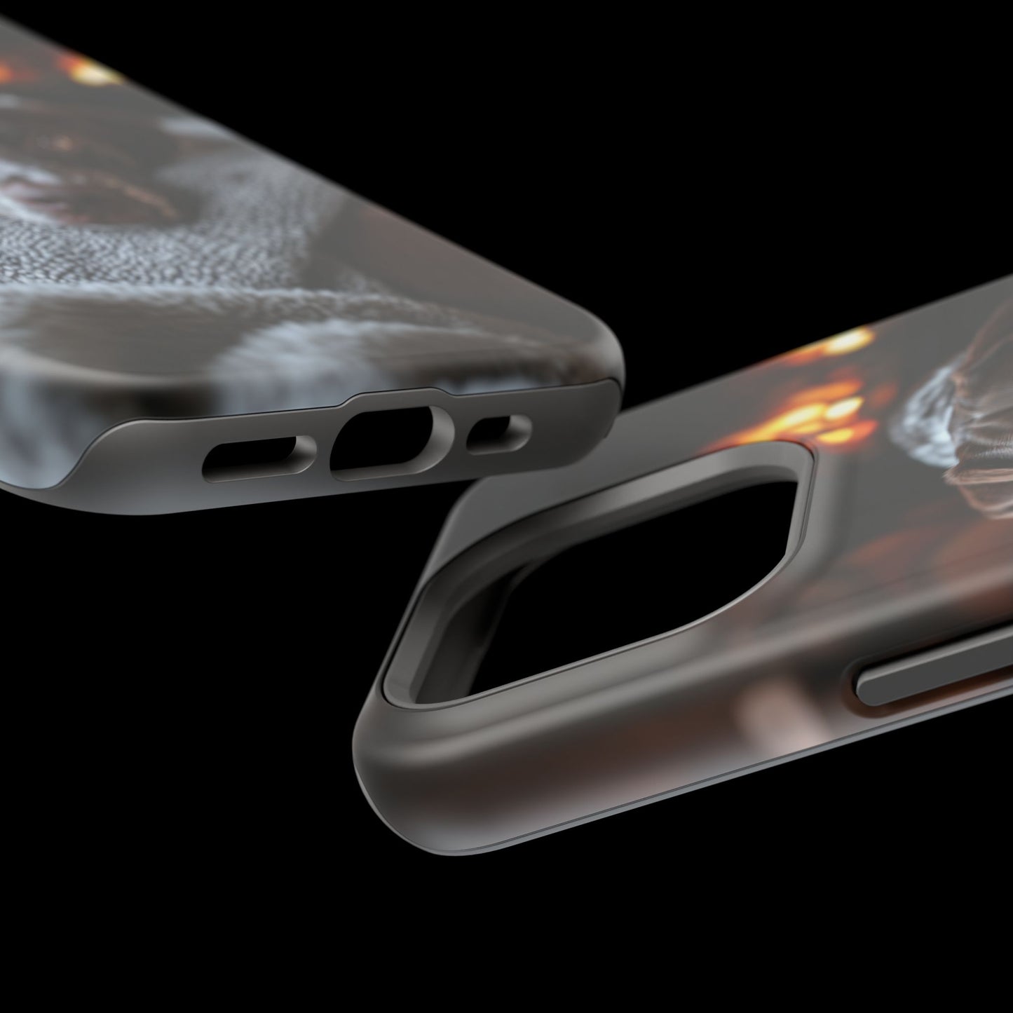 Cozy German Shorthaired Pointer MagSafe iPhone Case – Rustic Fireplace Protective Cover