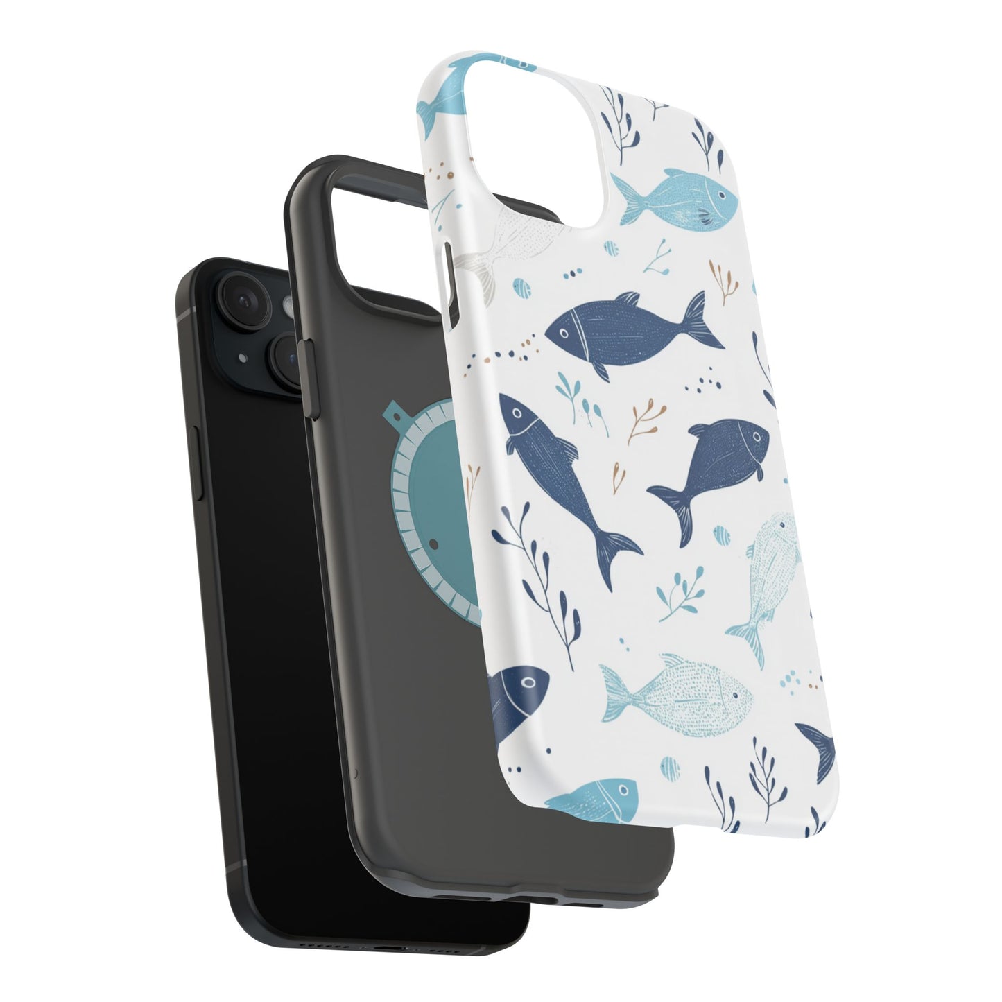 Oceanic Blue Fish Pattern - MagSafe iPhone Series Case